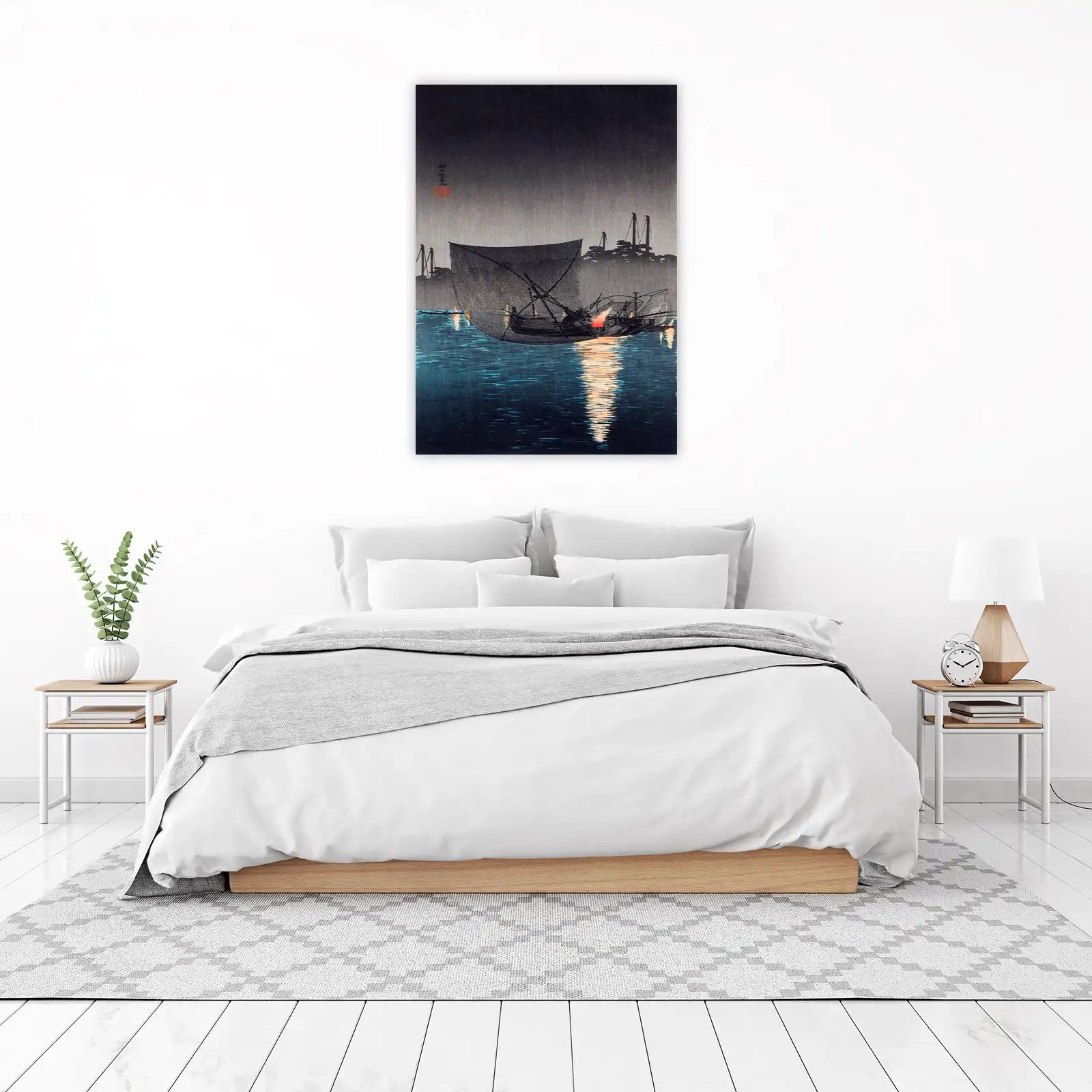 Serene Night Fishing Boats Wall Art
