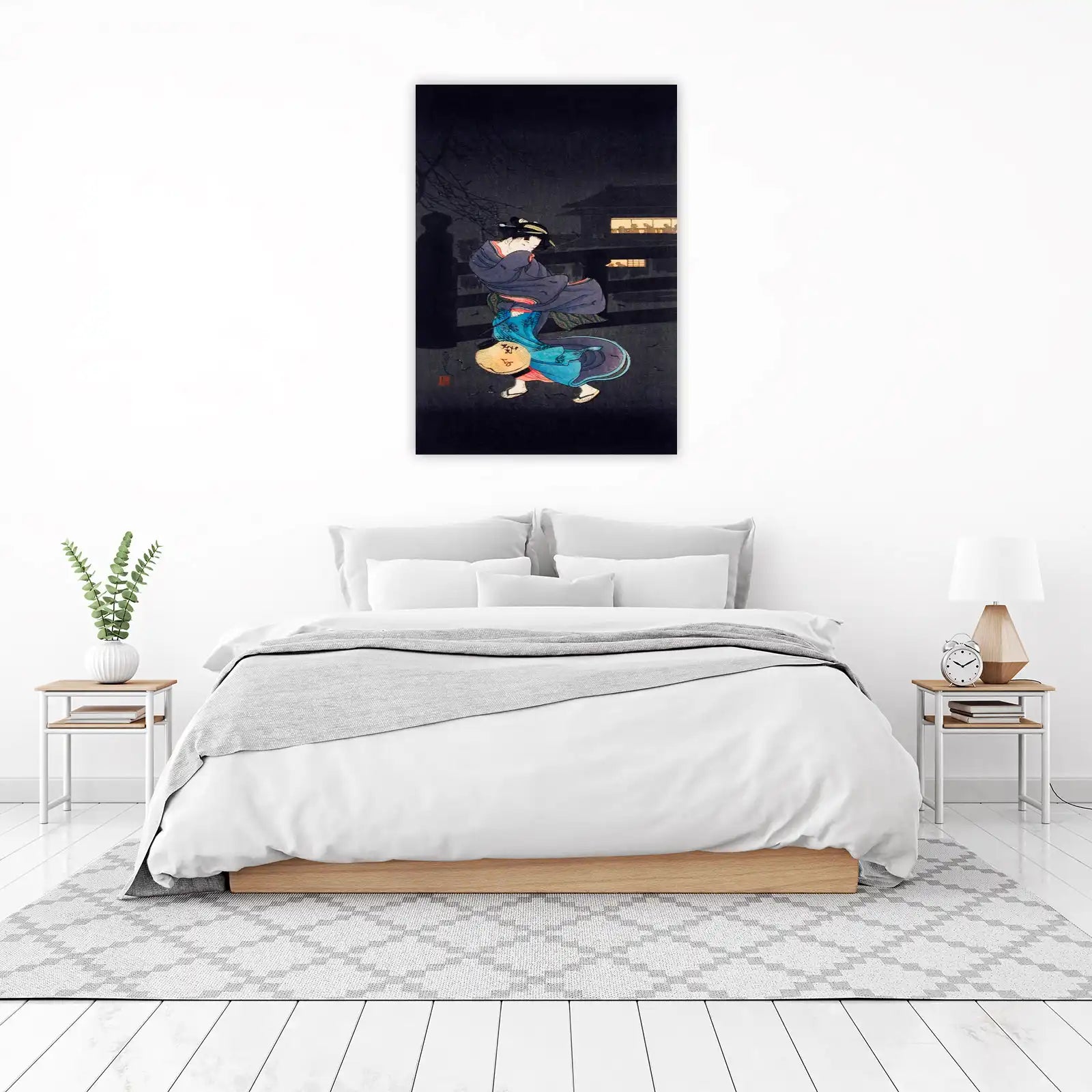 Japanese Geisha Night Walk Wall Art