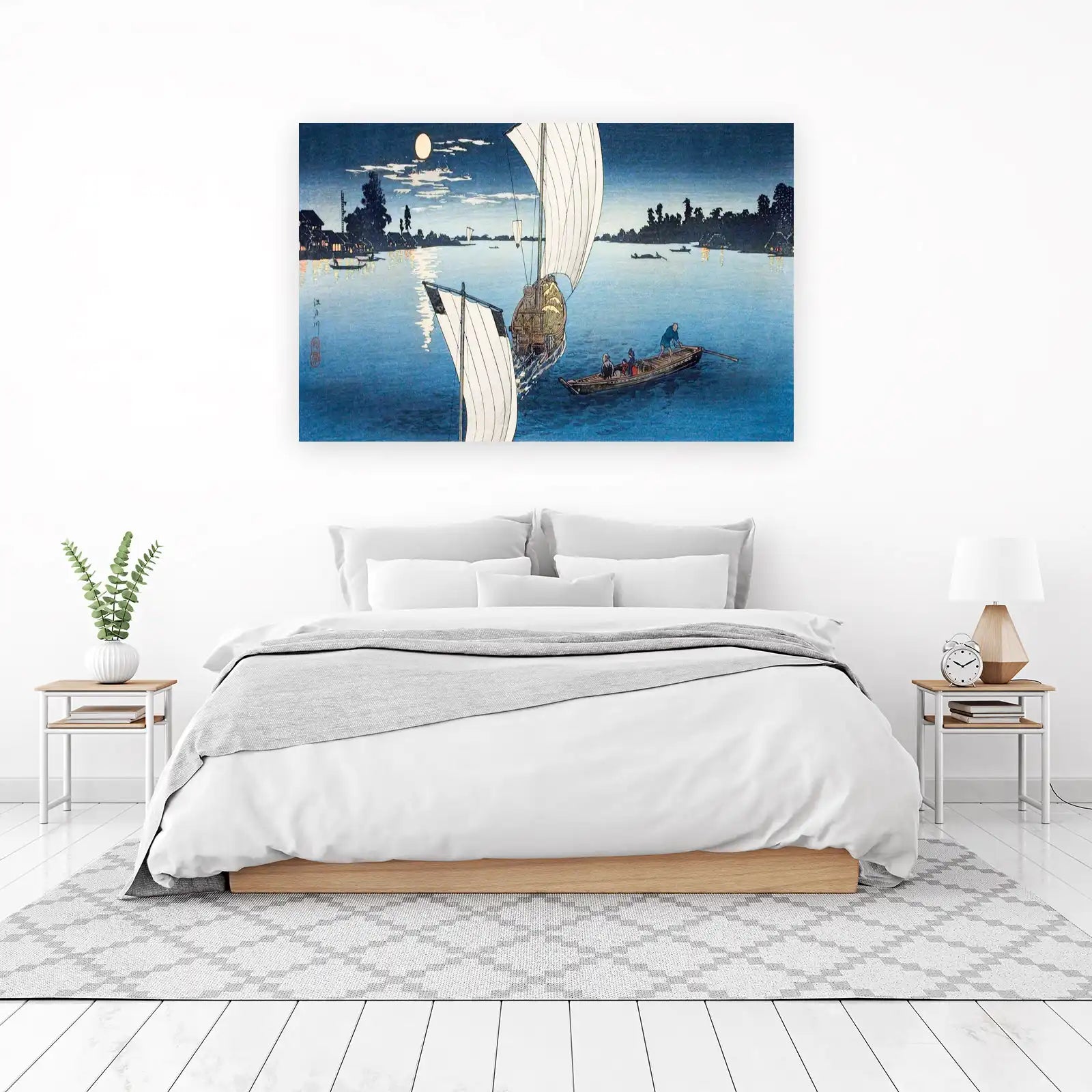 Serene Moonlit River Journey Wall Art