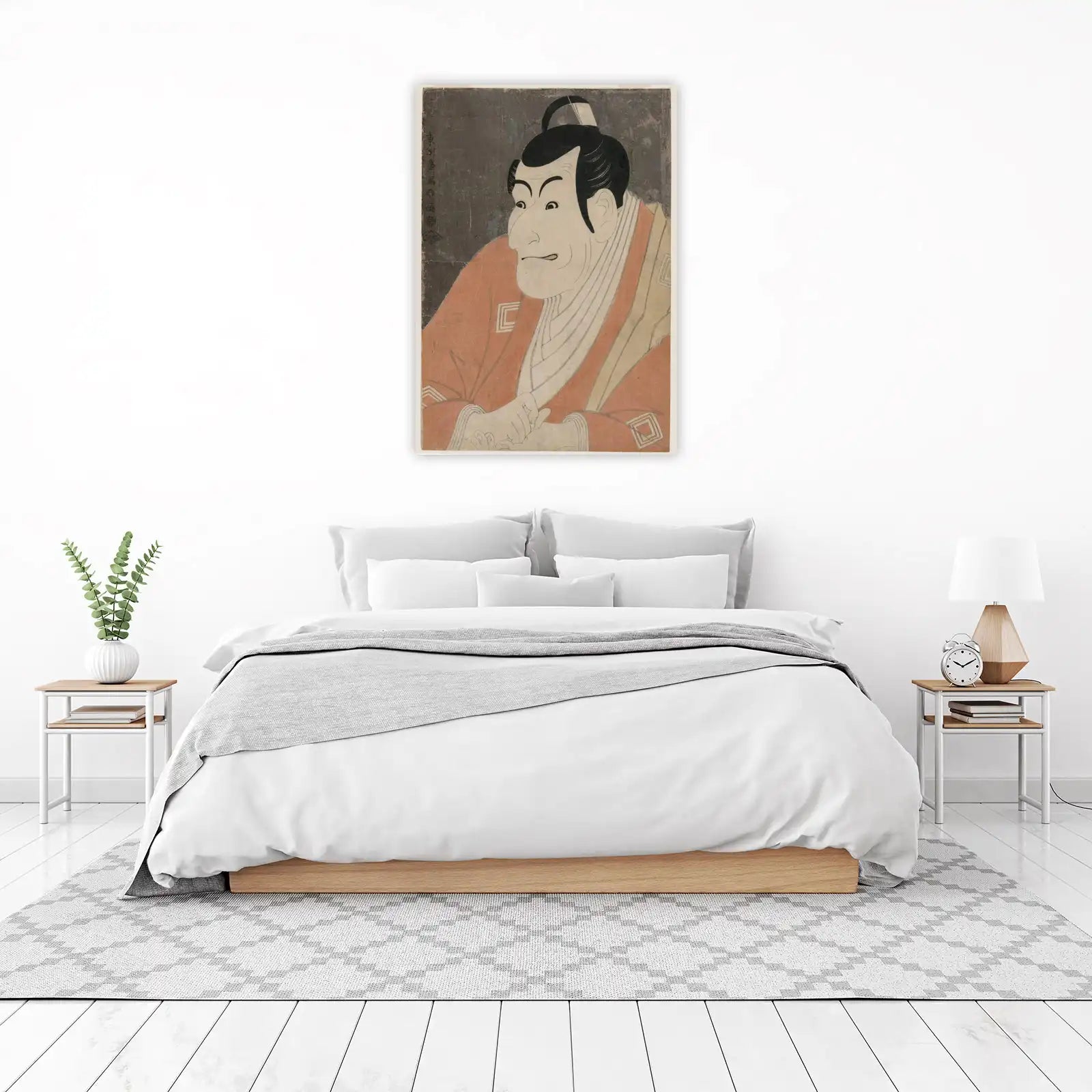 Ukiyo-e Portrait Red Kimono Wall Art