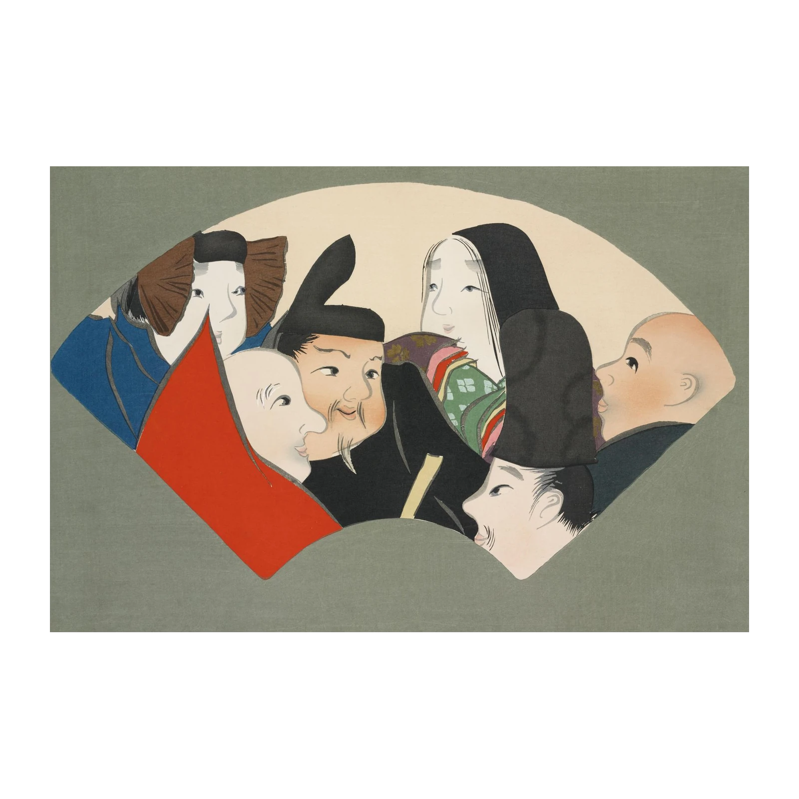 Japanese Fan Figures Wall Art