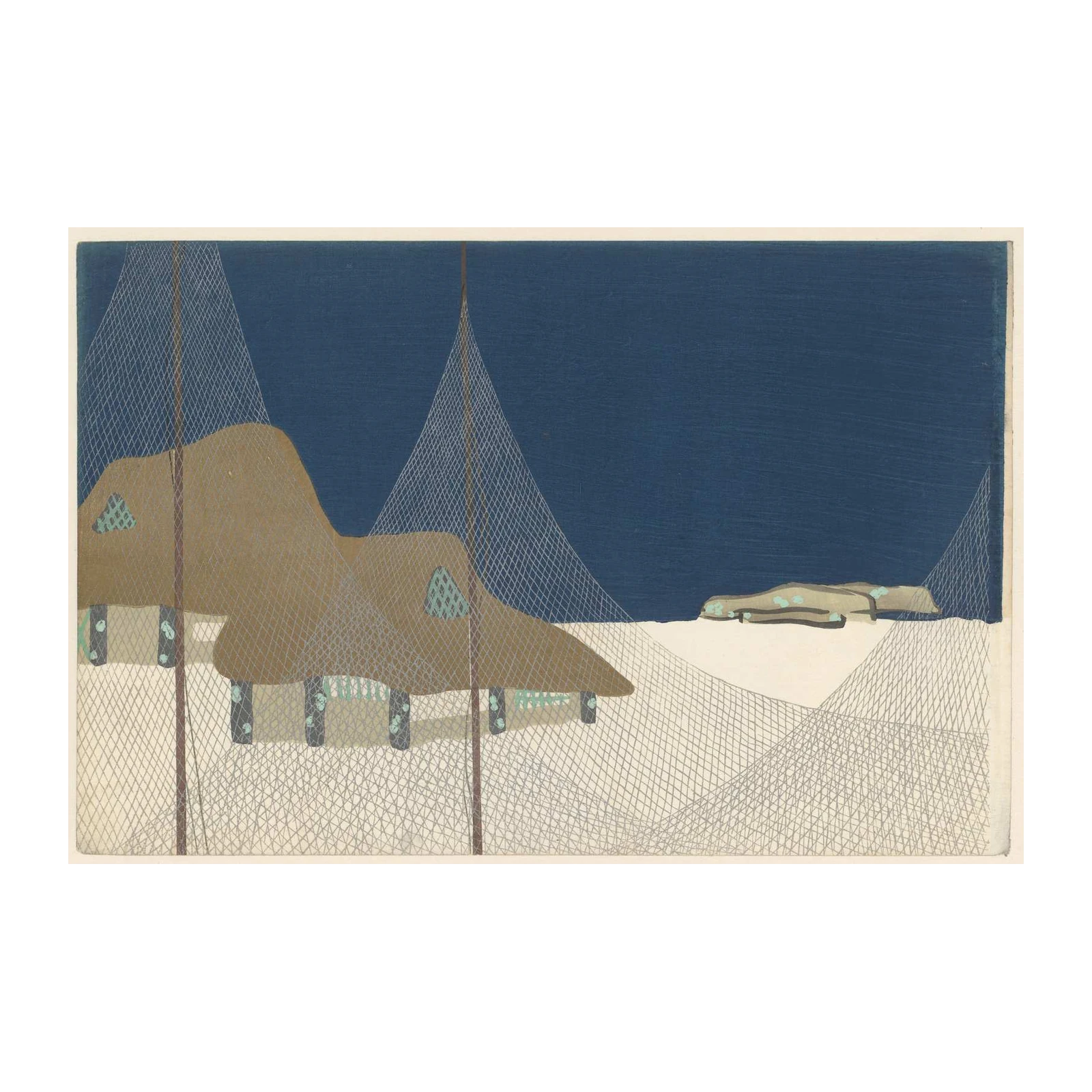 Serene Winter Village Wall Art
