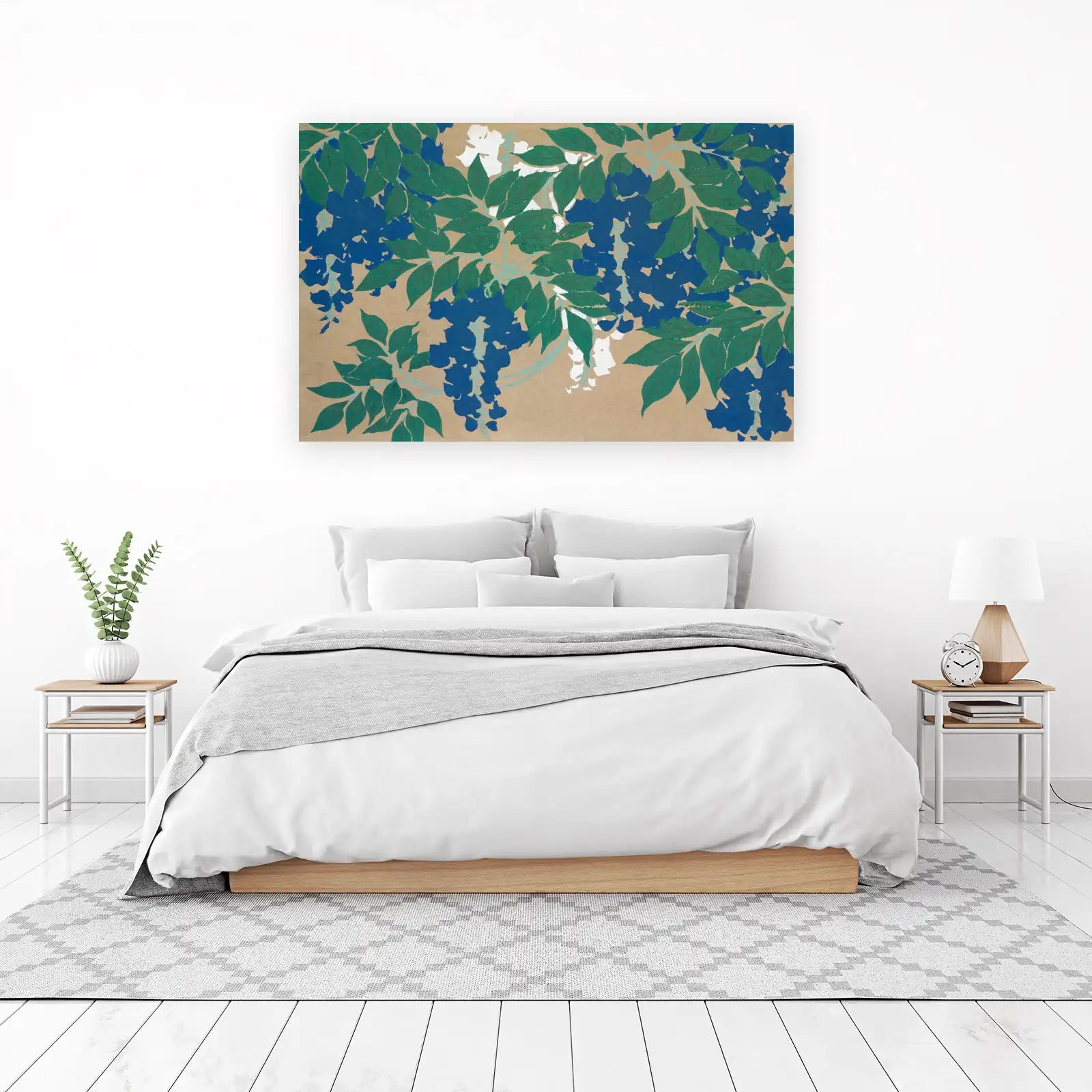 Vibrant Blue Wisteria Botanical Wall Art