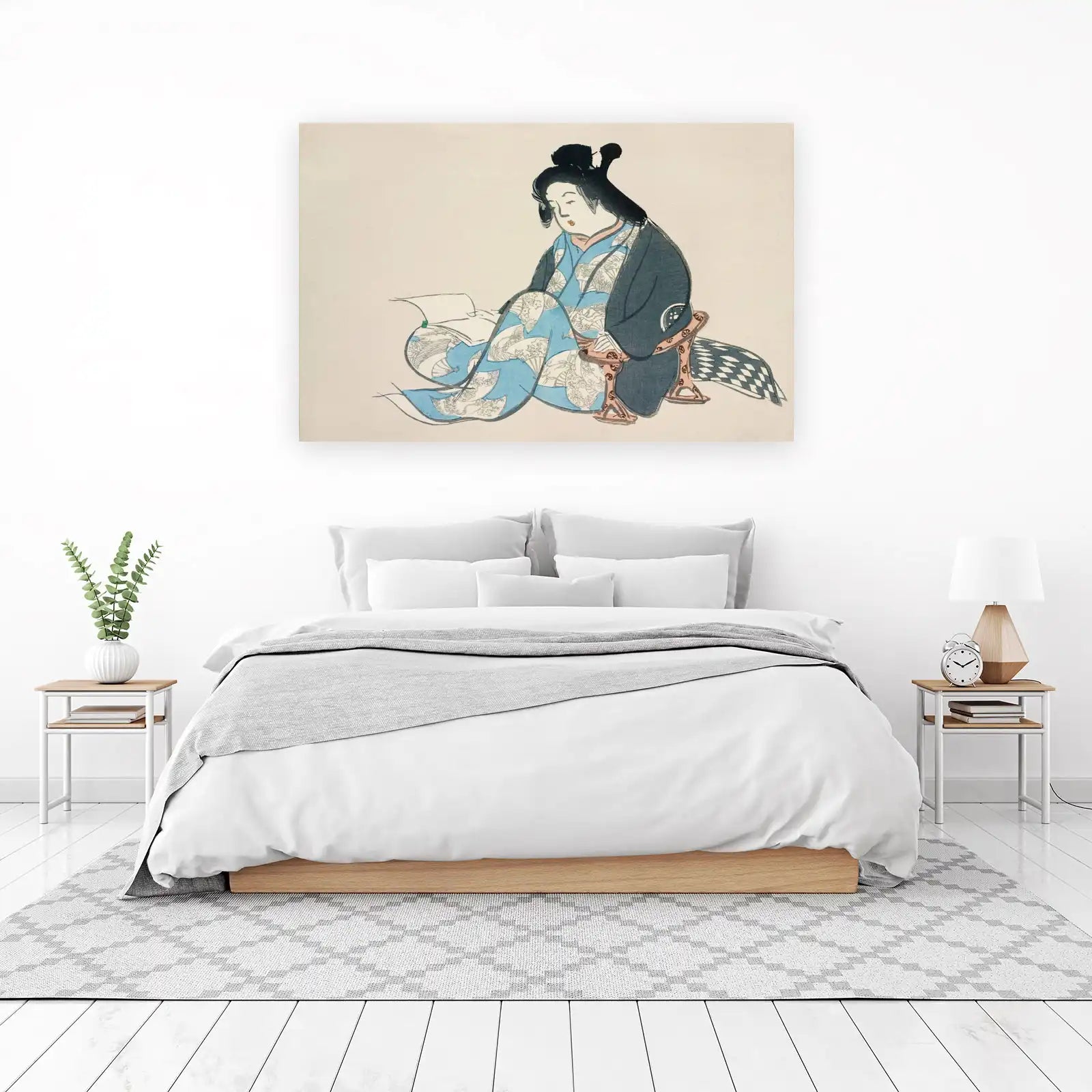 Japanese Woman Reading Serene Beauty Wall Art