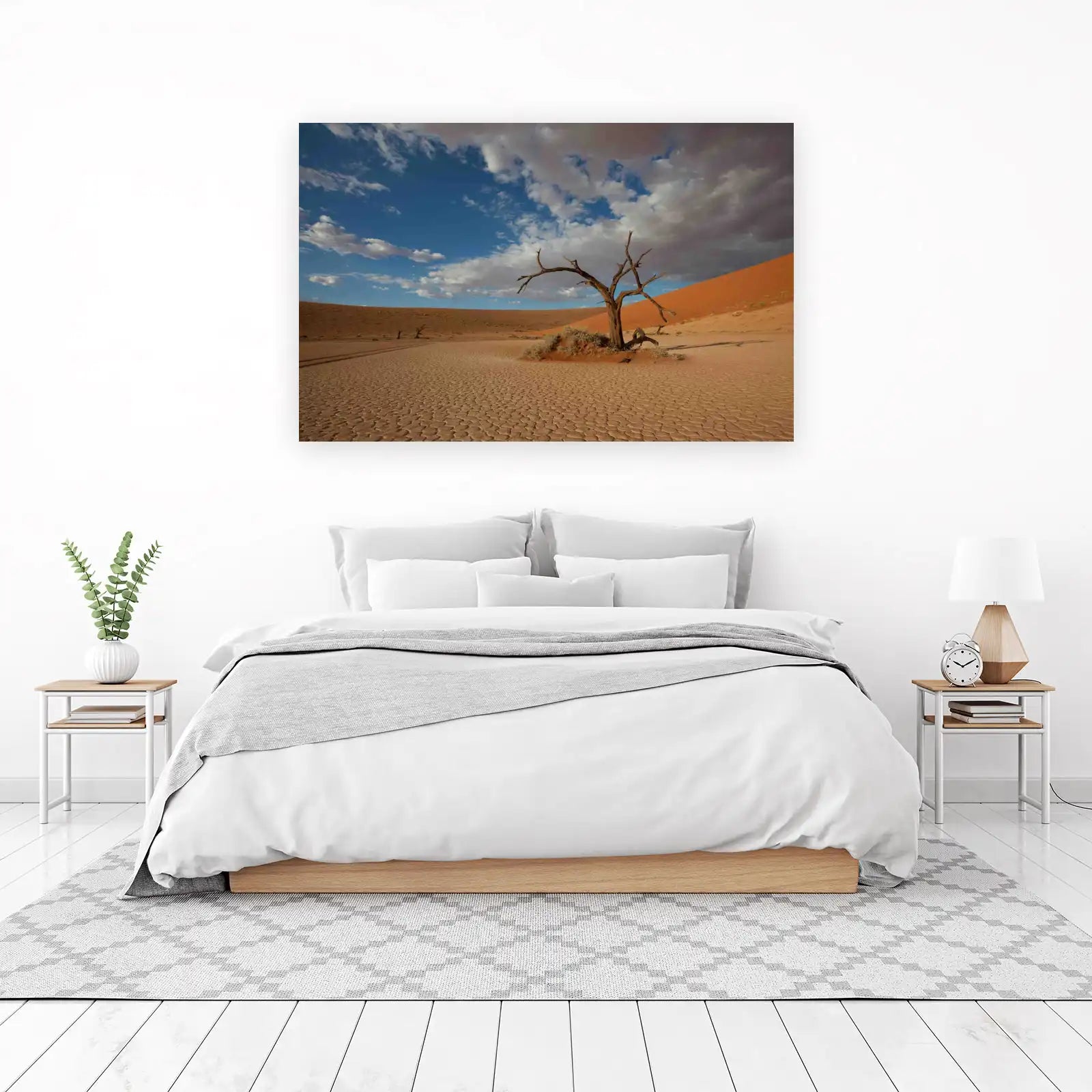 Desolate Desert Tree Wall Art - Namibian Landscape