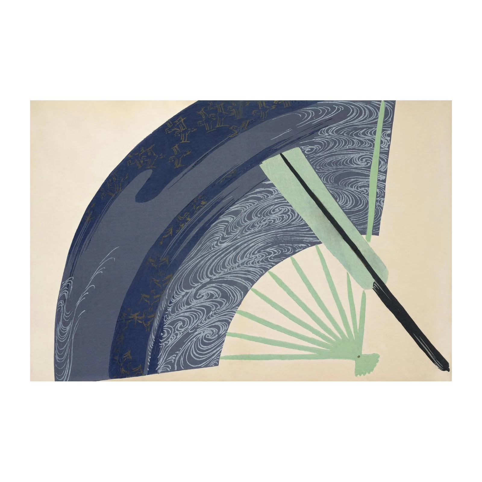 Elegant Fan Wave Art Wall Art