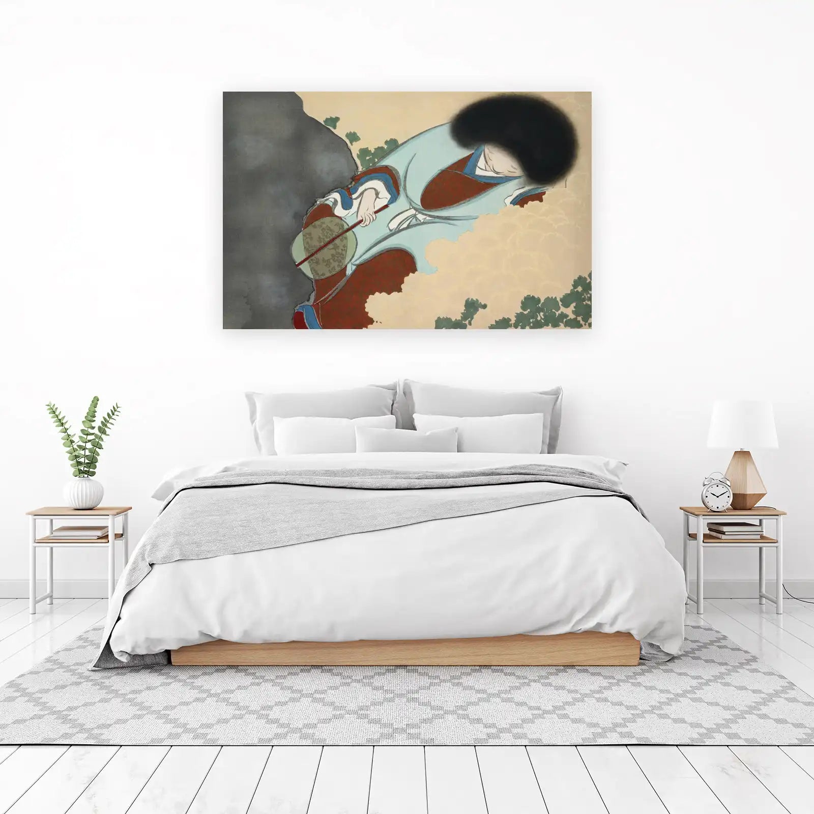 Serene Samurai Woman Zen Garden Wall Art