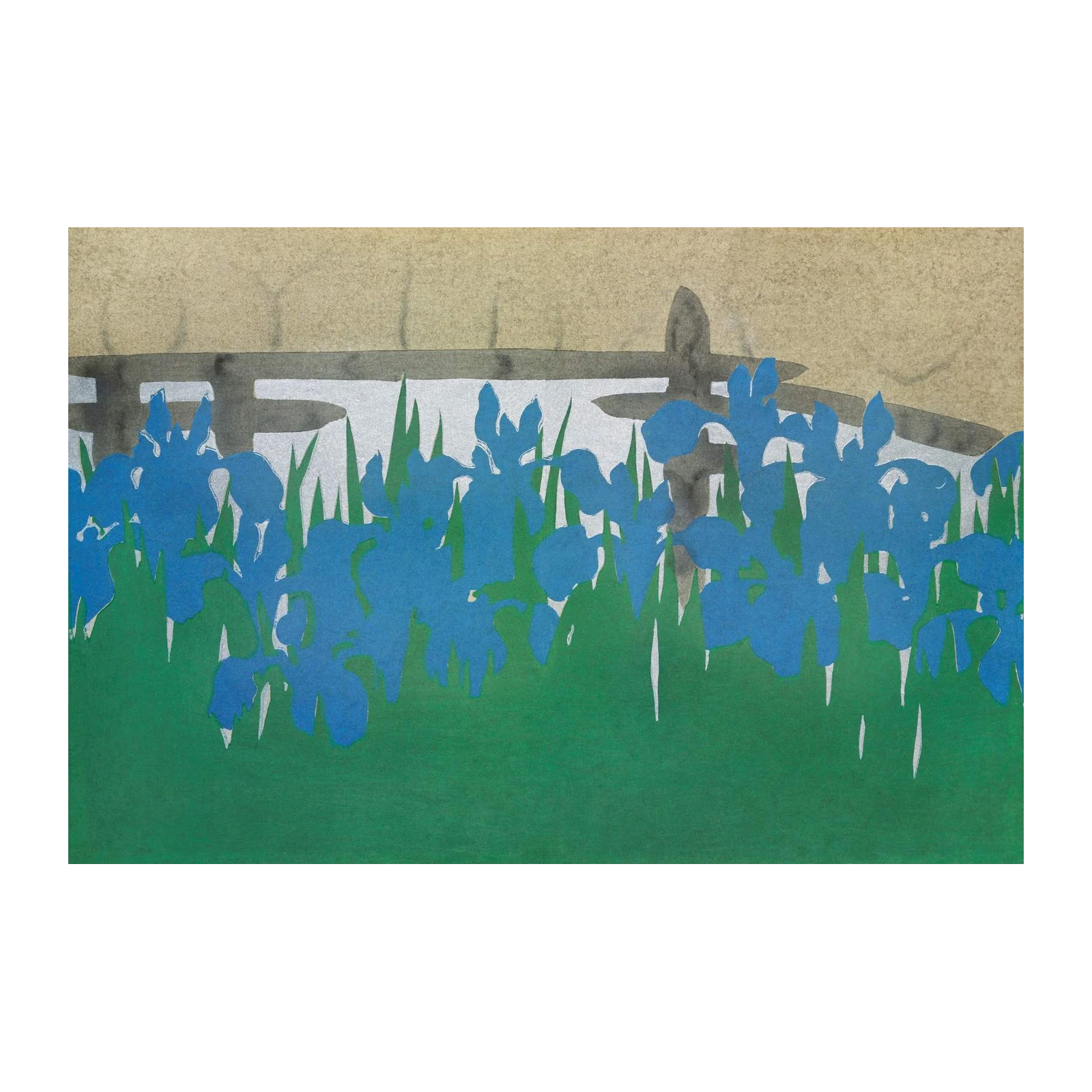 Vibrant Blue Iris Garden Wall Art Art