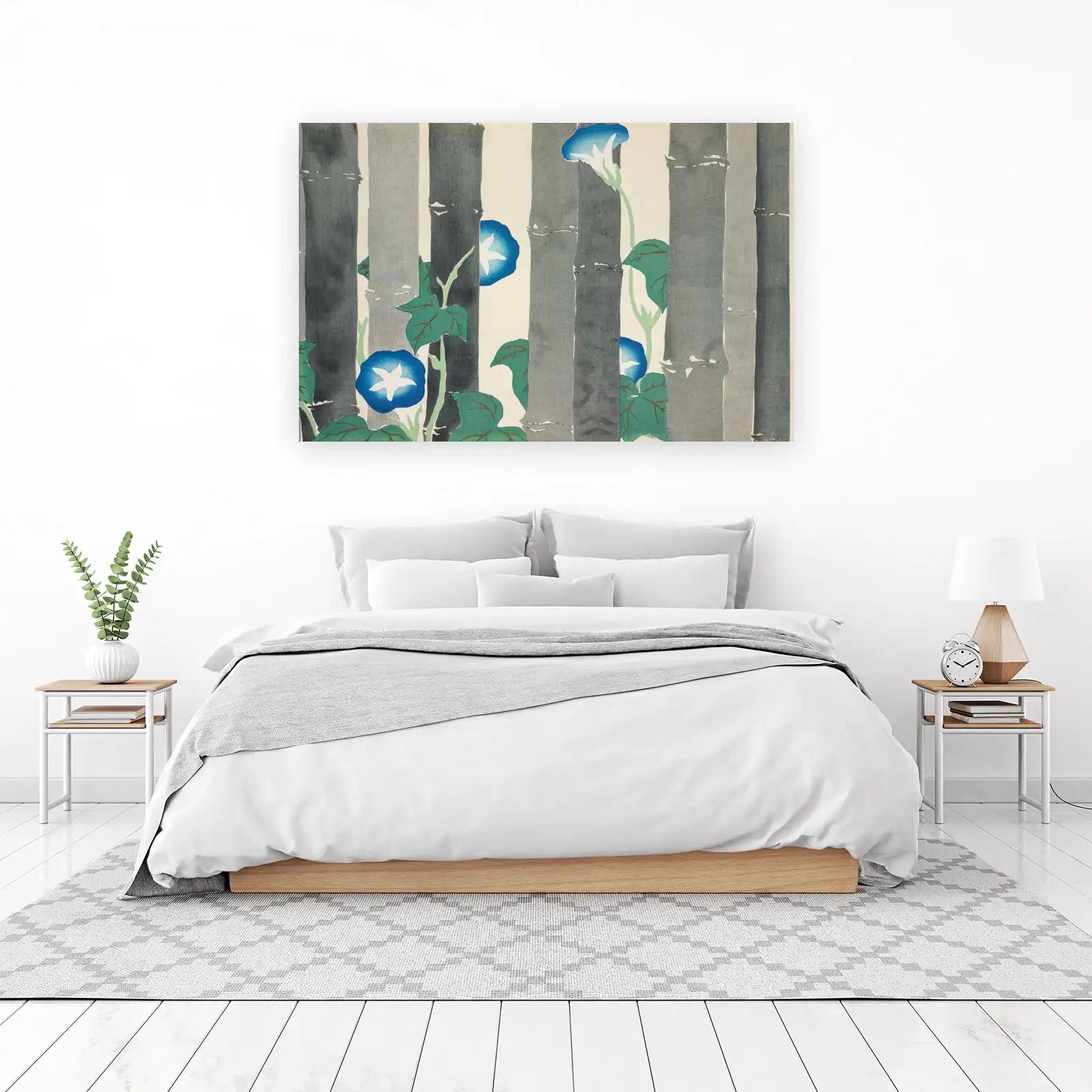 Morning Glory & Bamboo Japanese Art Wall Art