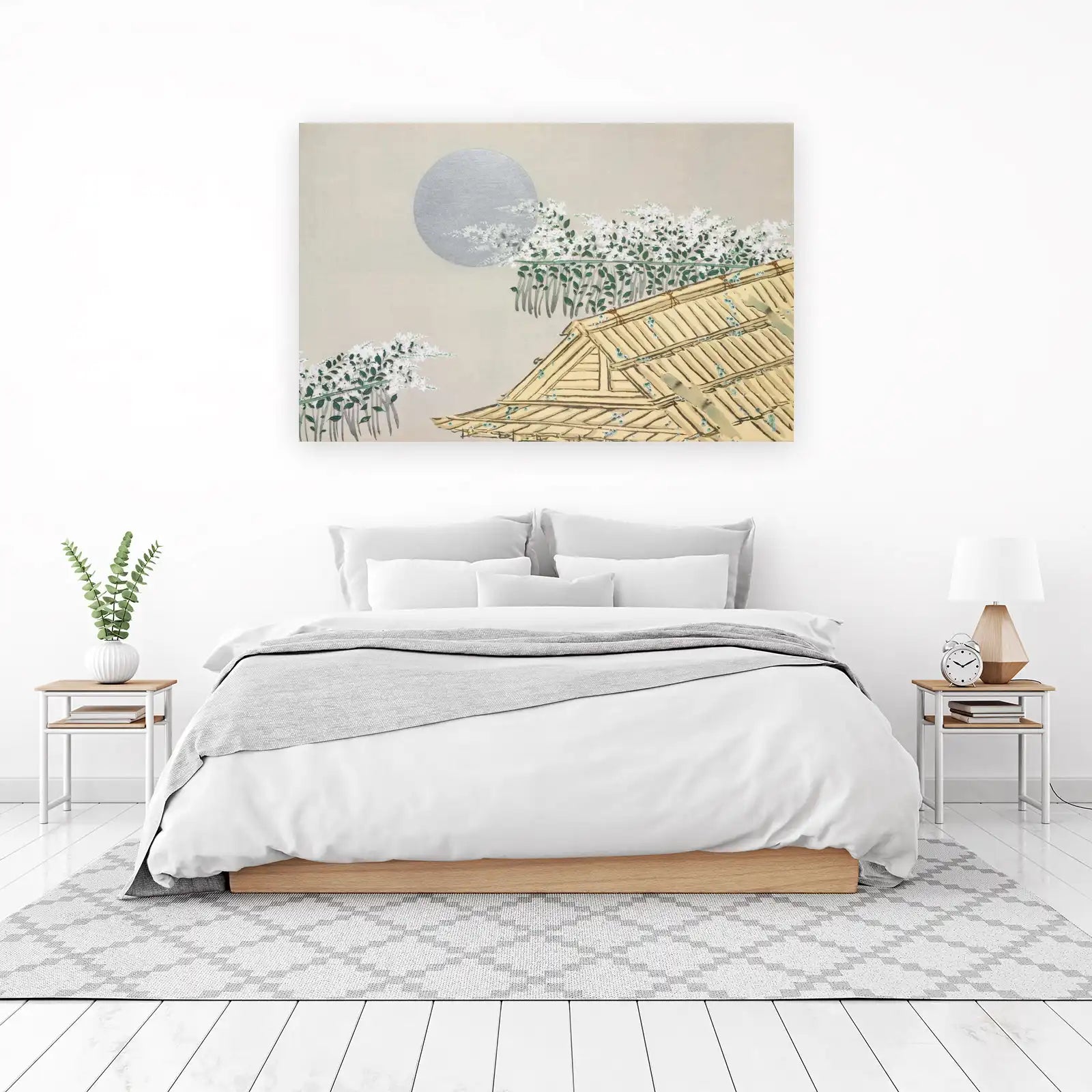 Serene Moonlit Blossoms Japanese Wall Art Wall Art