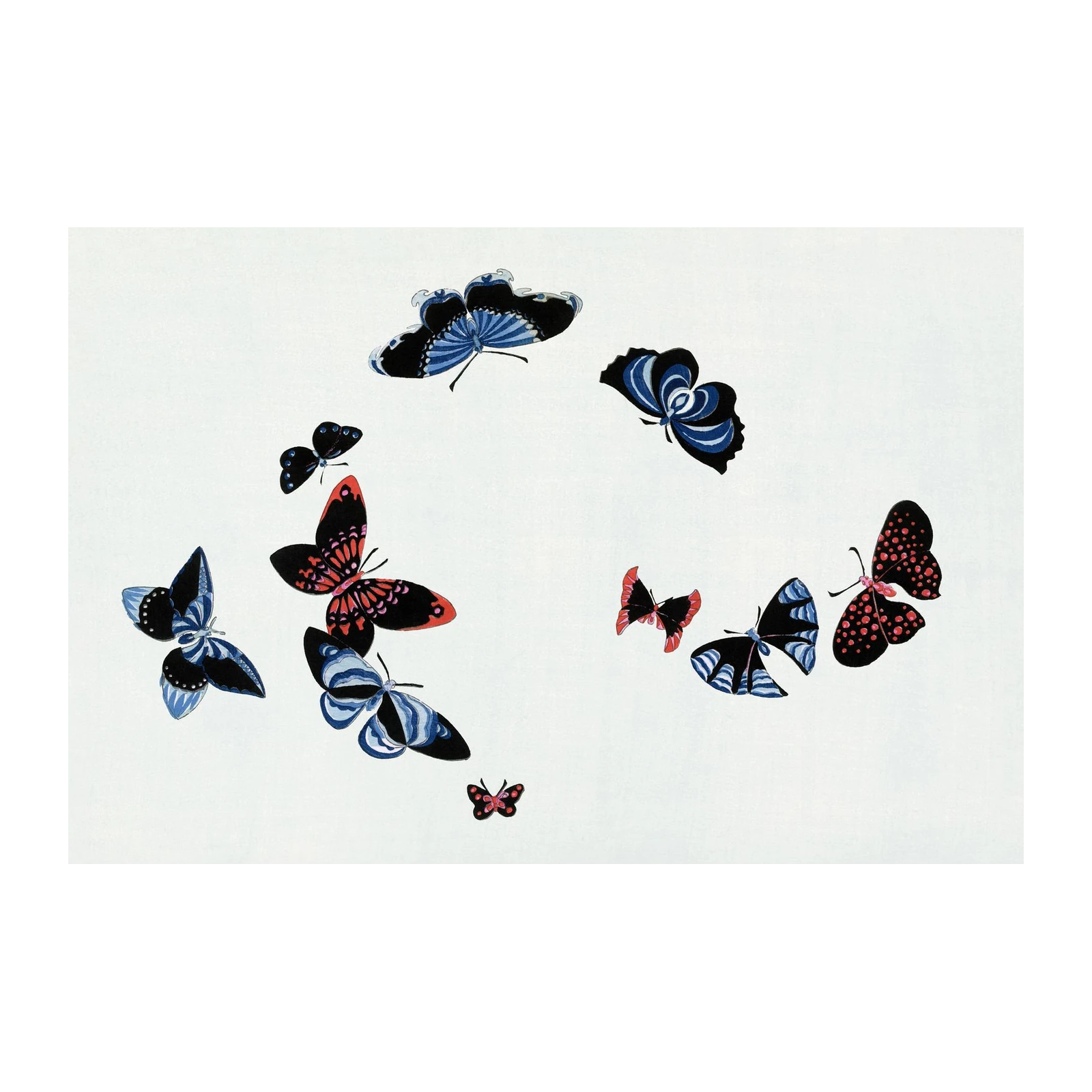 Vibrant Butterfly Swarm Wall Art