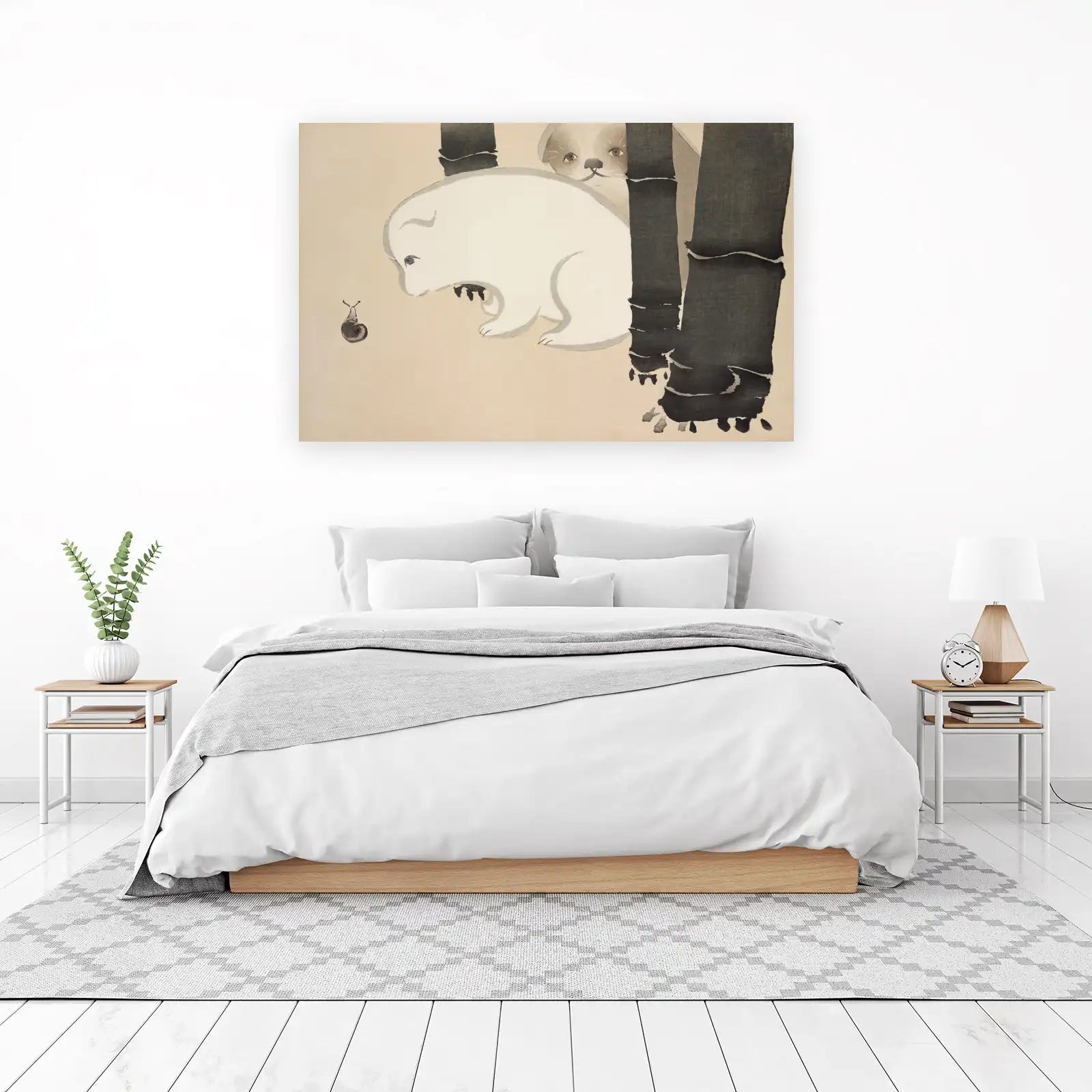 Playful Panda & Snail Bamboo Forest Wall Art