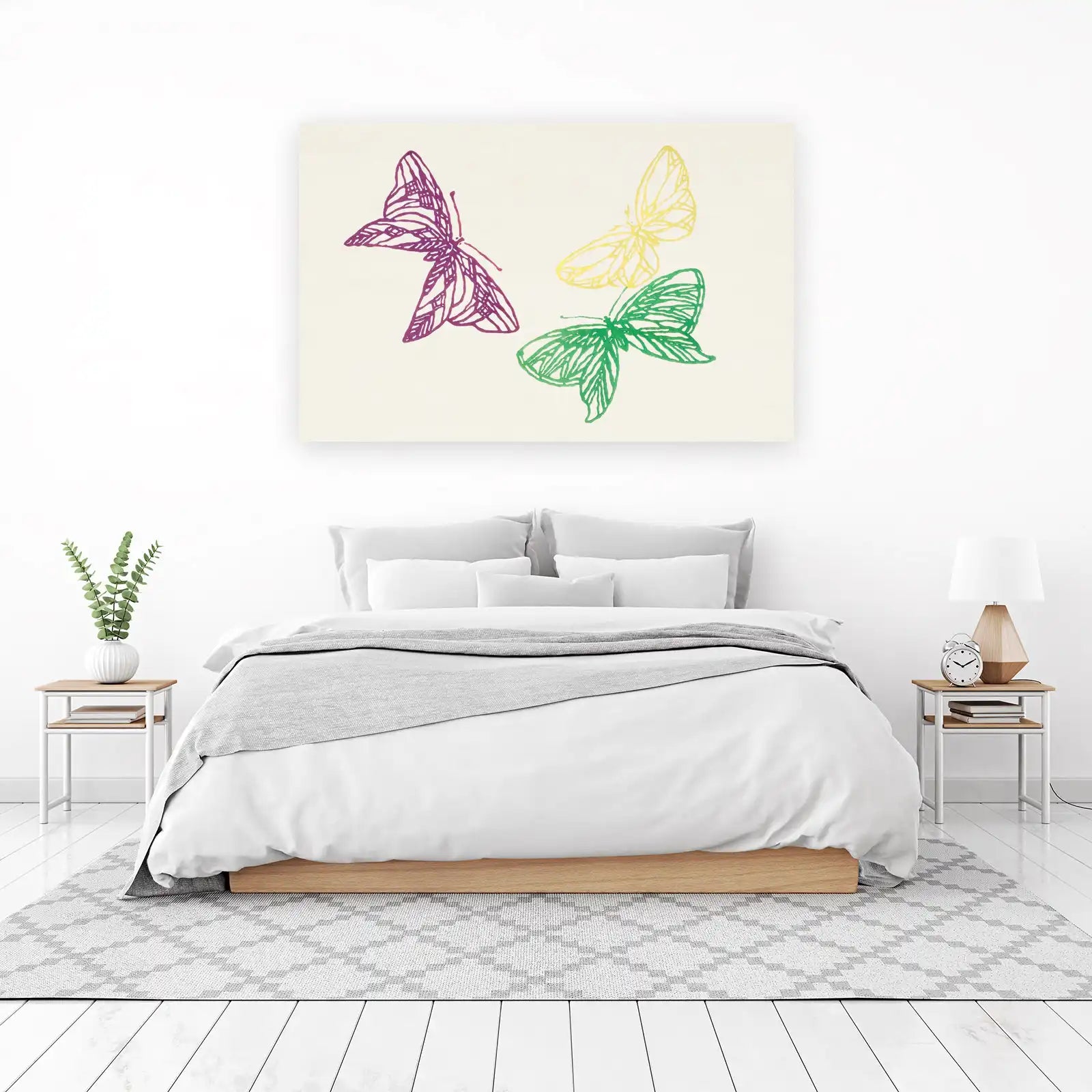 Vibrant Butterfly Trio Wall Art