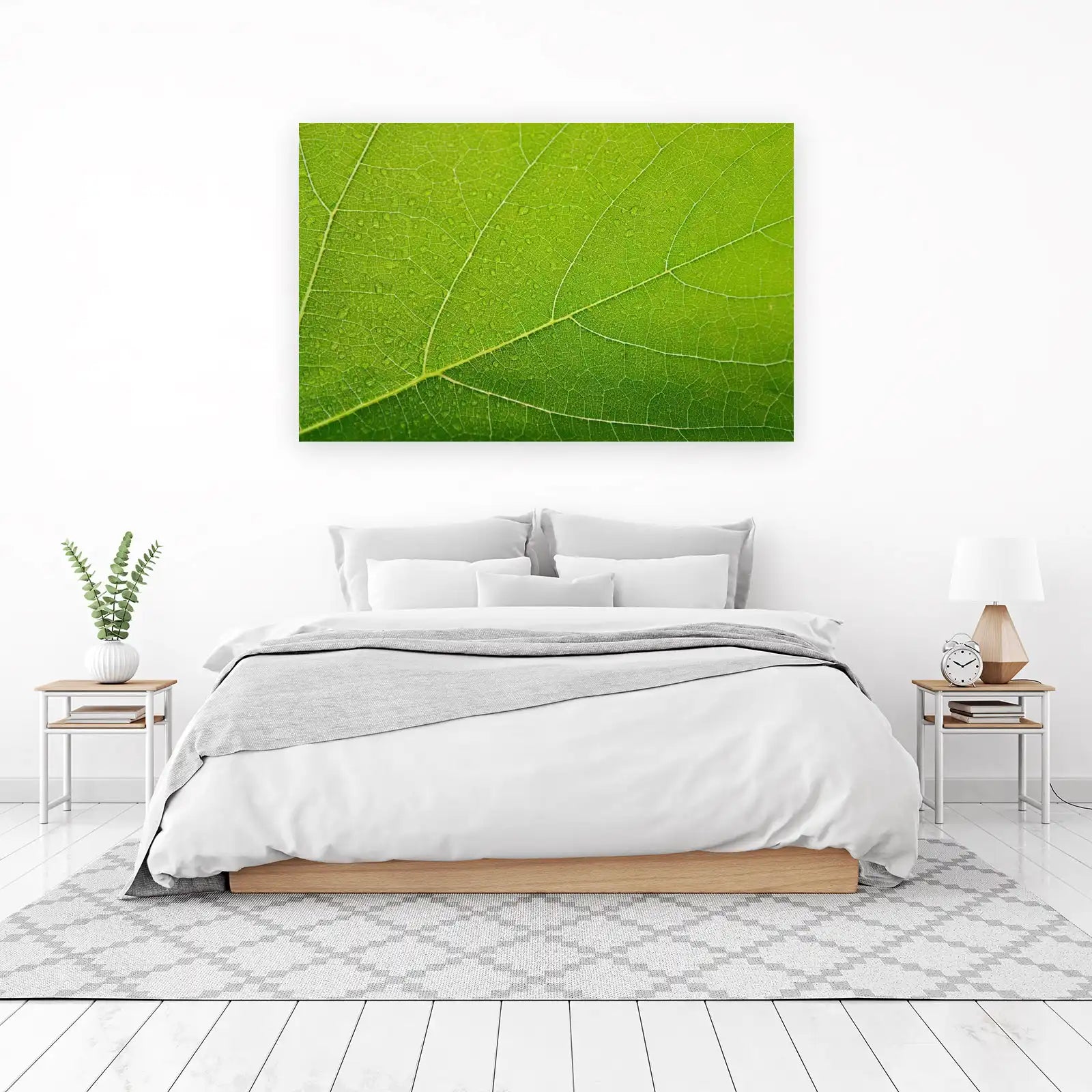 Vibrant Green Leaf Texture Wall Art