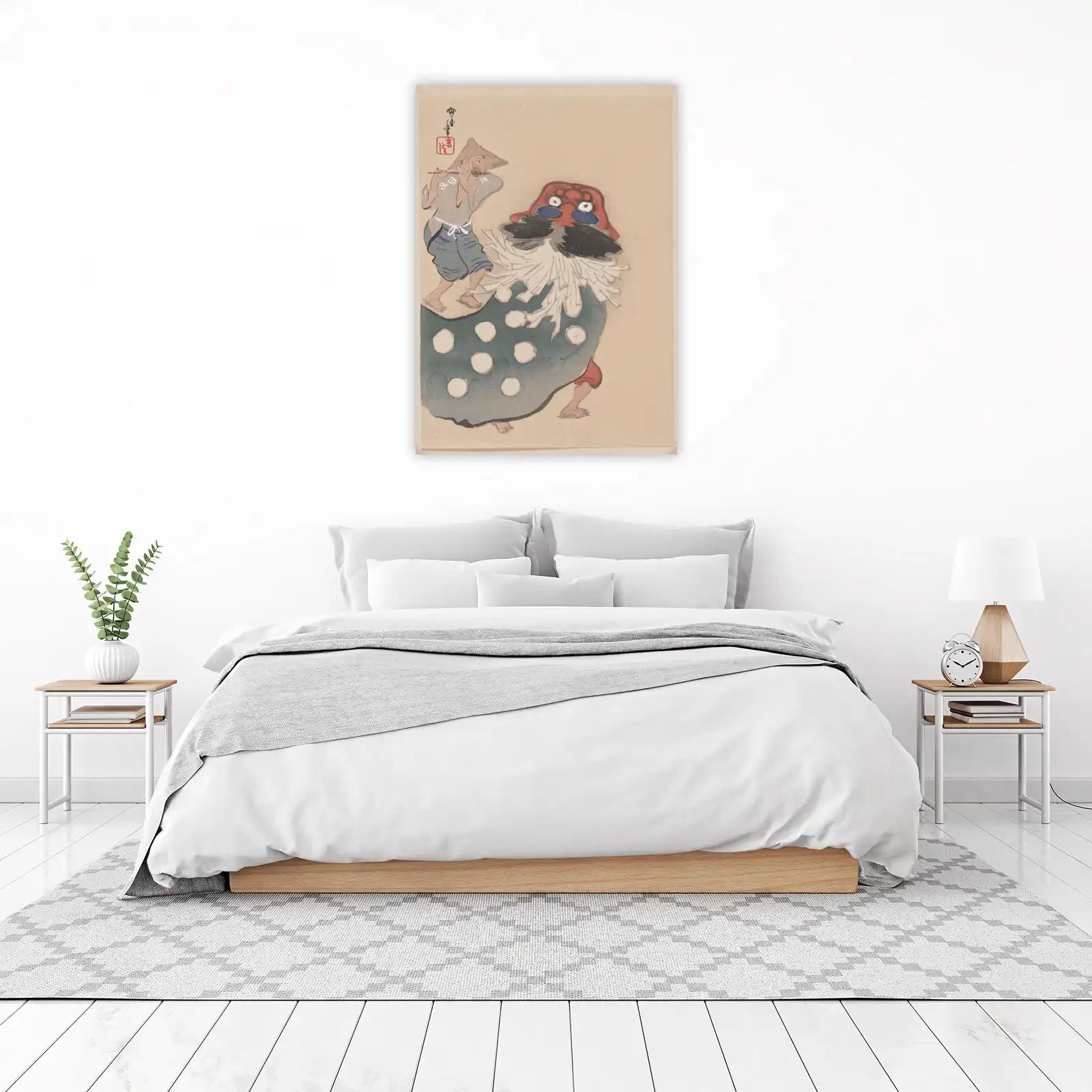 Whimsical Japanese Festival Scene Wall Art