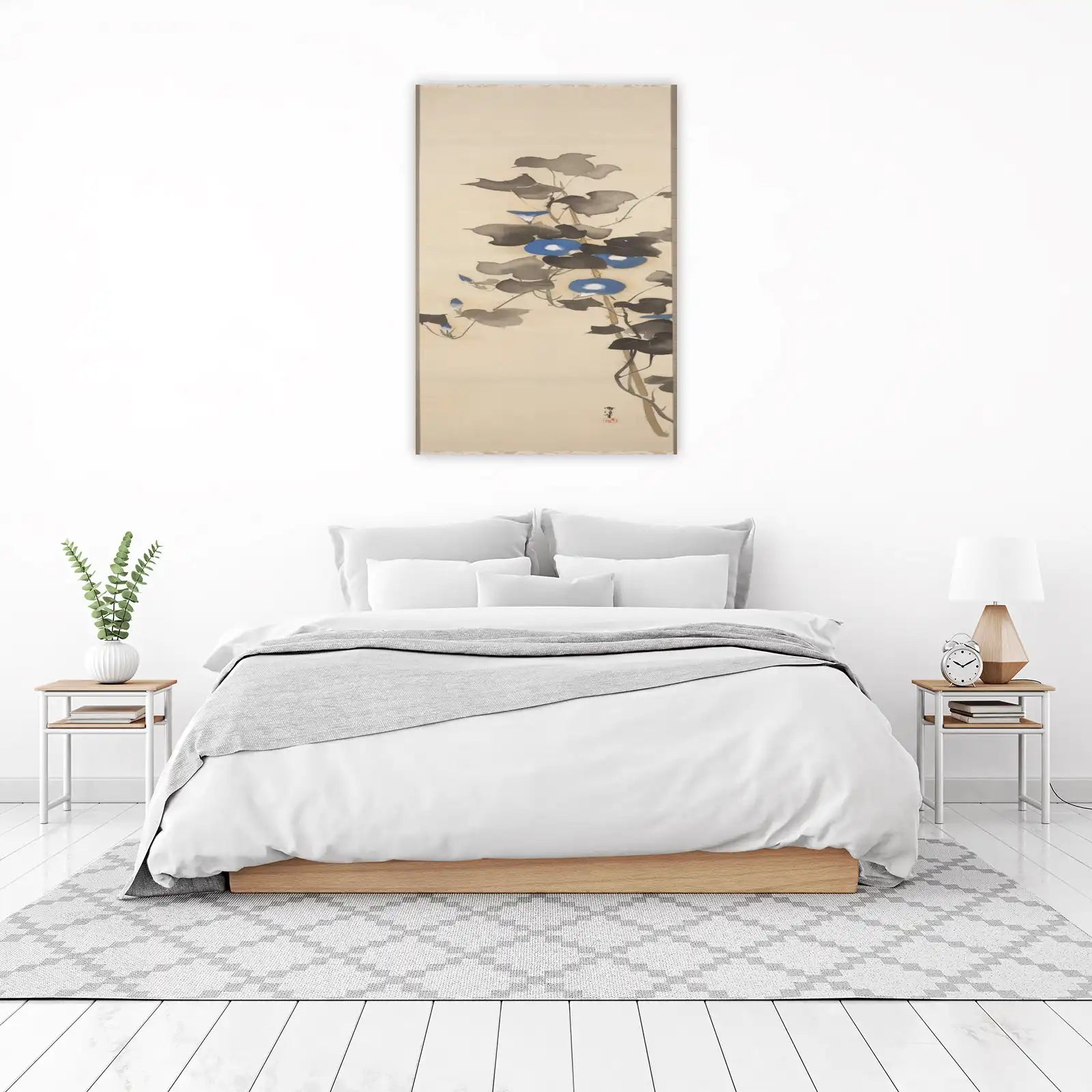 Serene Blue Morning Glory Floral Wall Art Wall Art