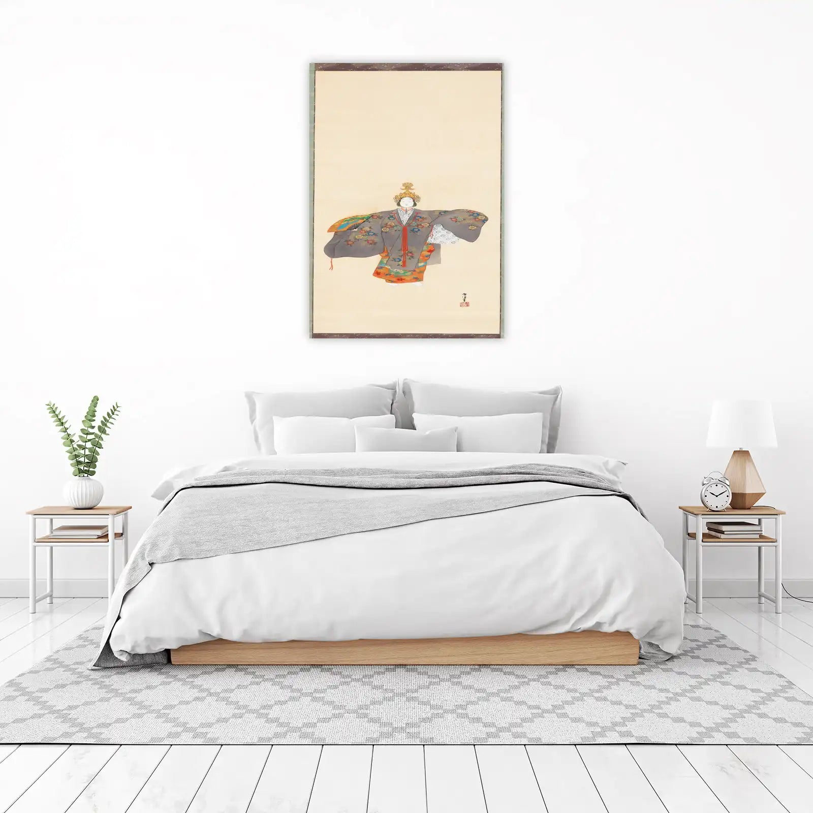 Elegant Japanese Dancer Kabuki Art Wall Art
