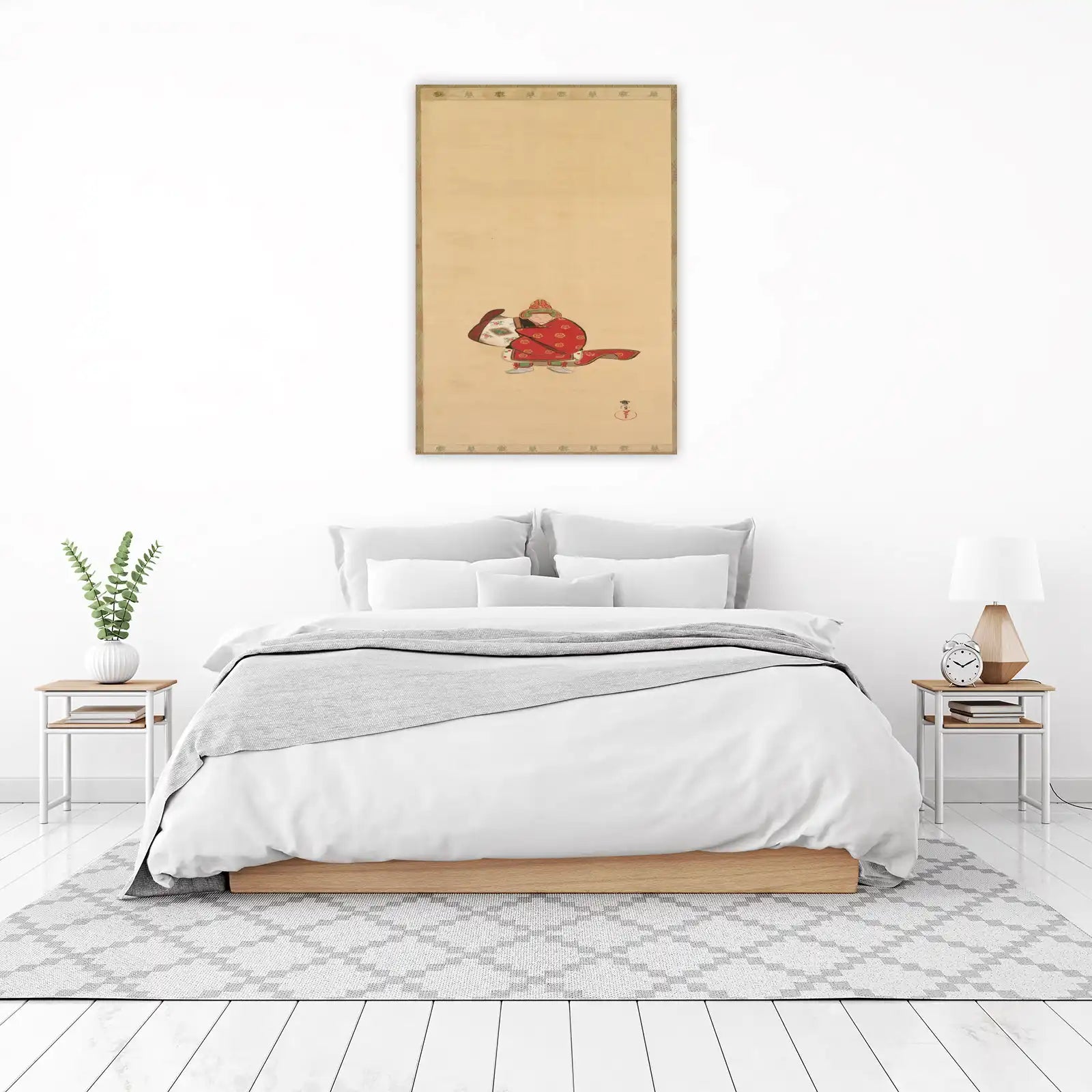 JAPANESE WARRIOR Red Kimono Wall Art
