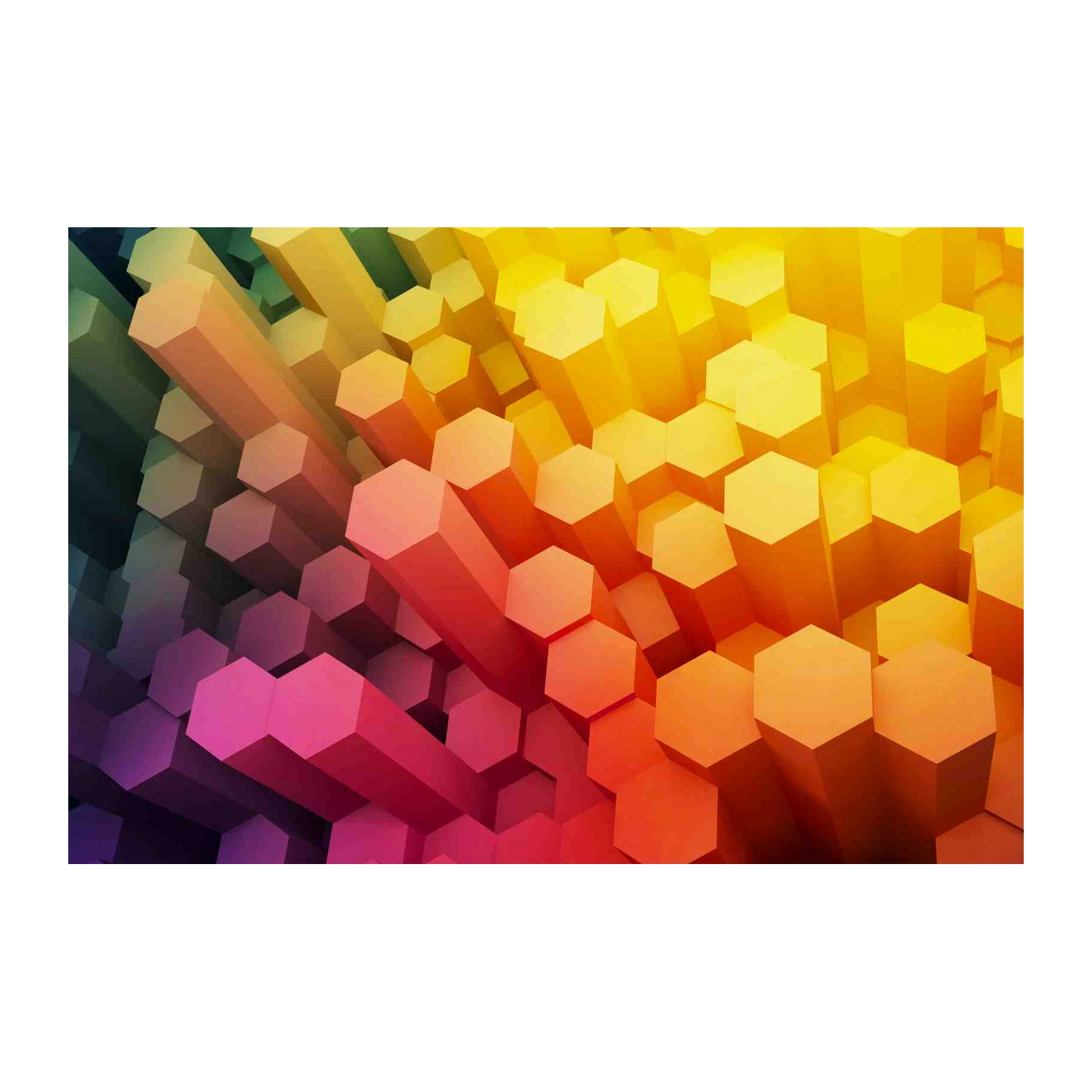 Abstract Hexagon Gradient Wall Art