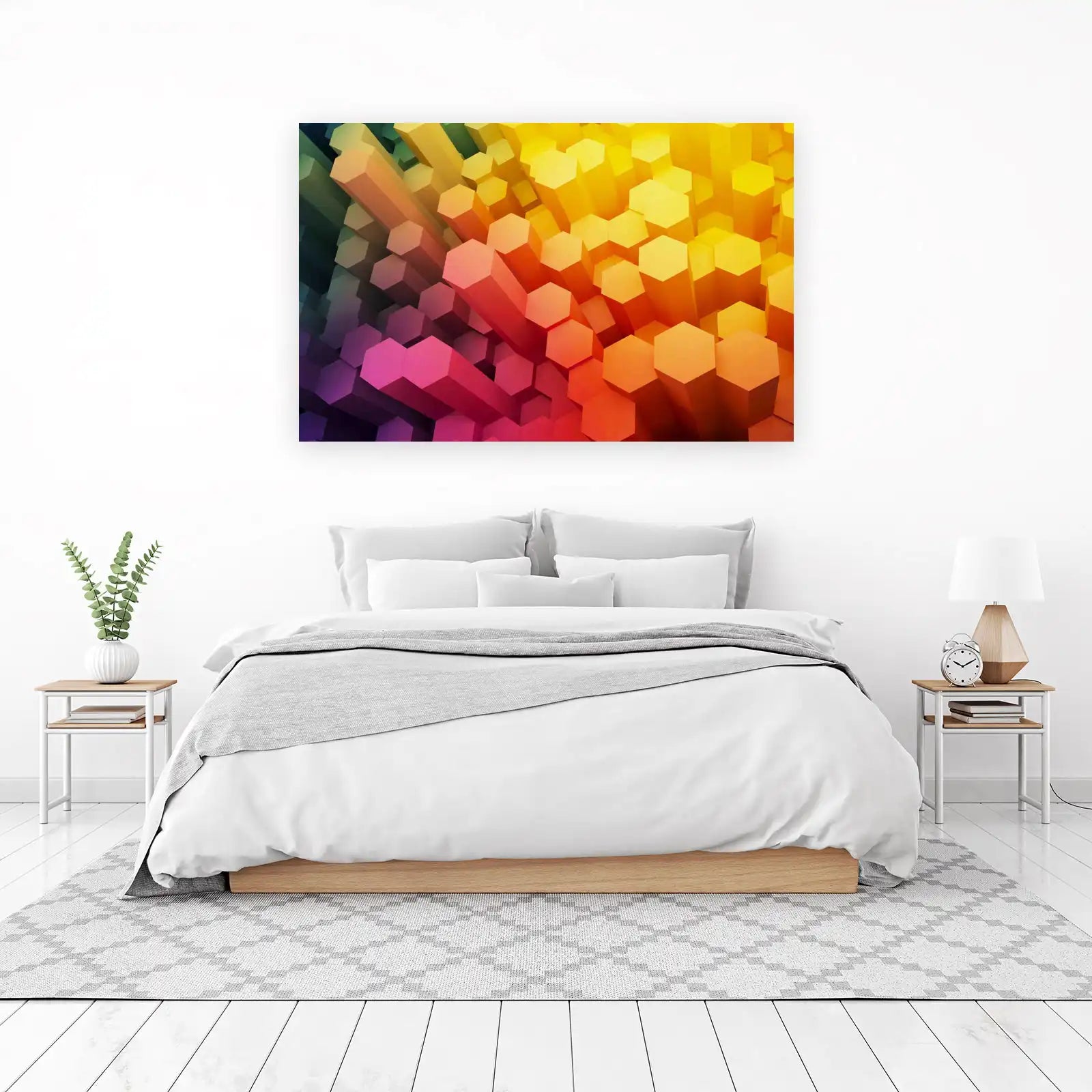 Abstract Hexagon Gradient Wall Art