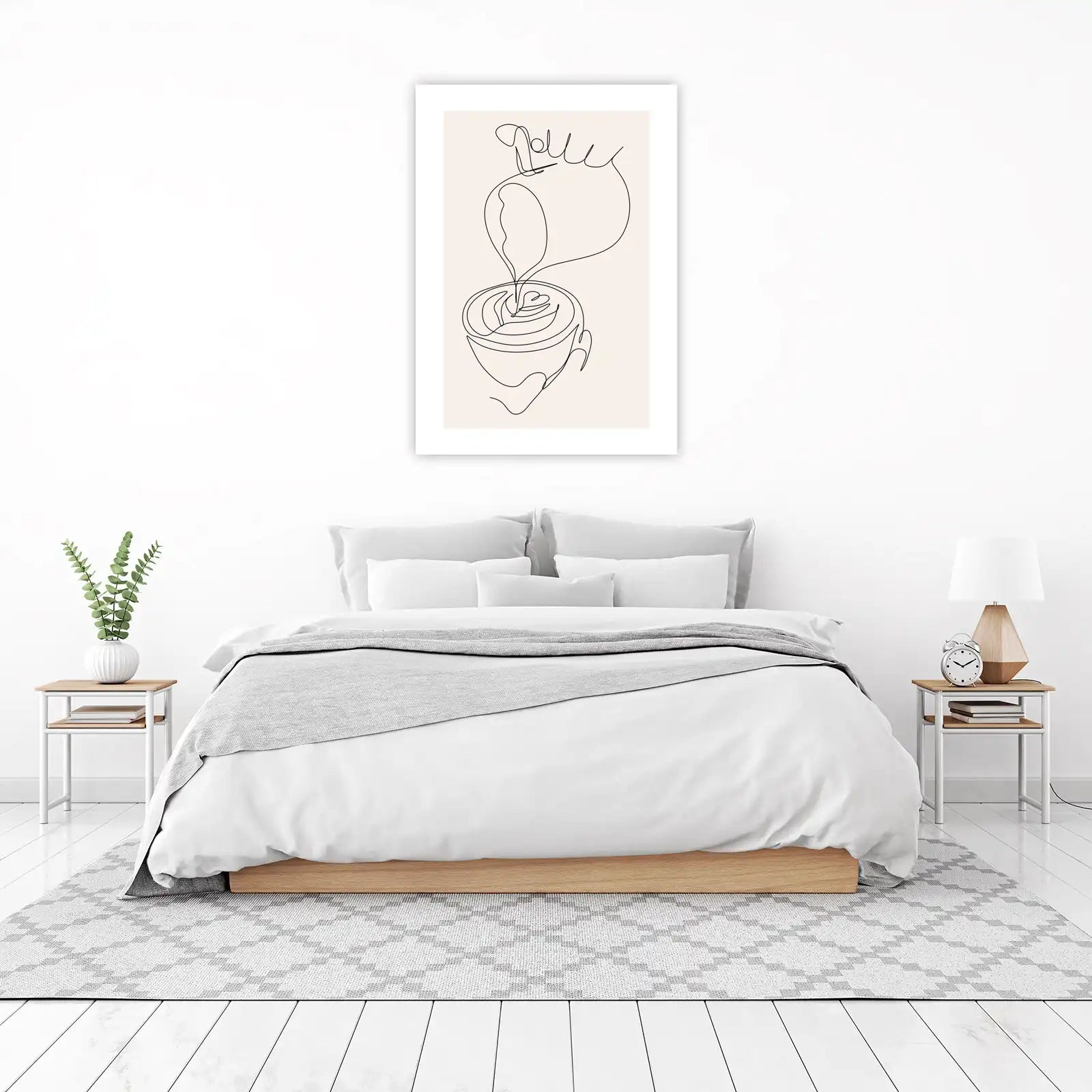 Minimalist Coffee Art One-Line Drawing Wall Art