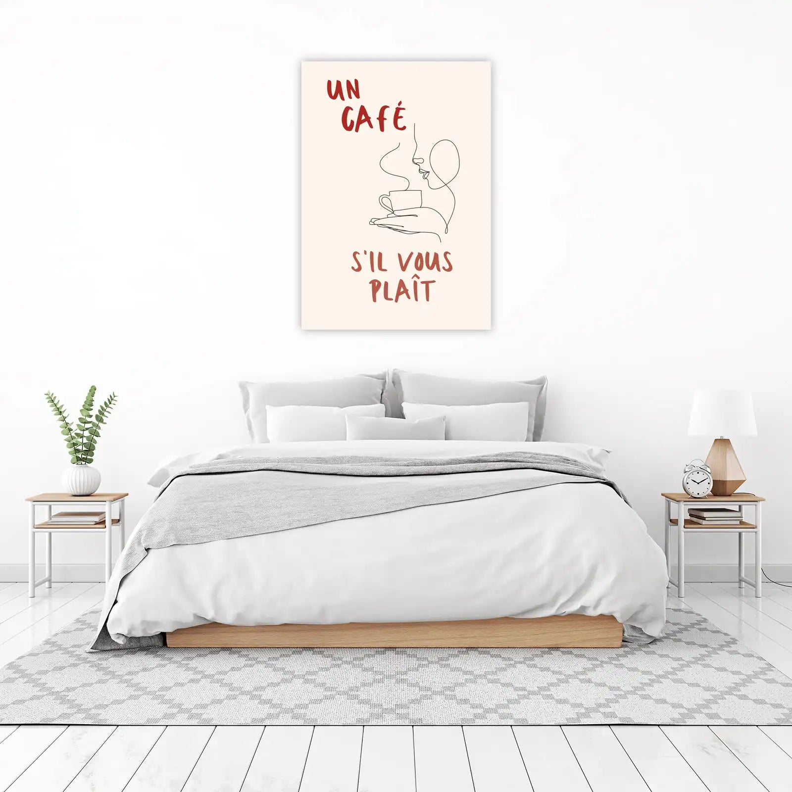 Minimalist Coffee Art: "Un Café S'il Vous Plait" Wall Art