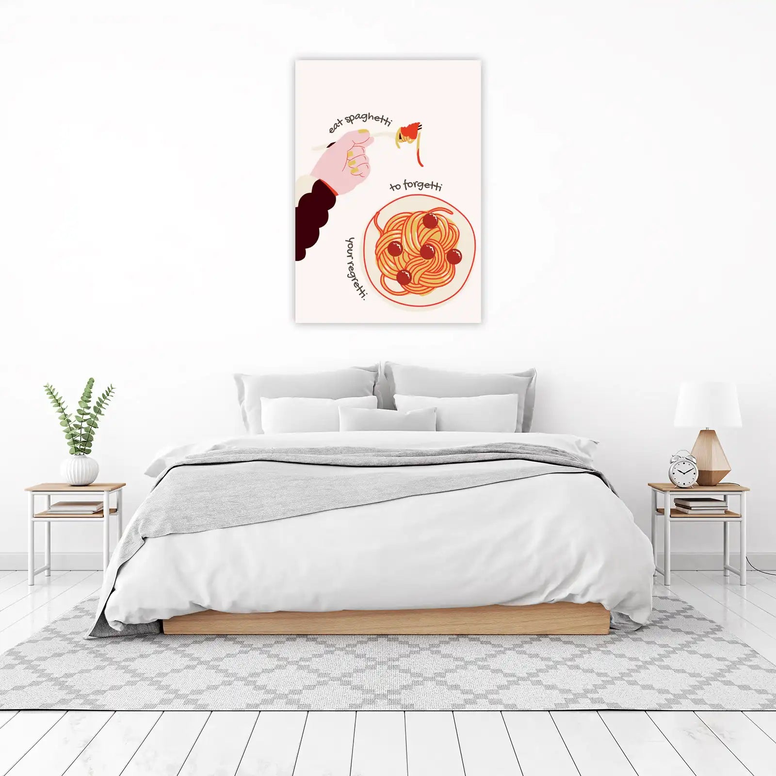 Funny Eat Spaghetti to Forgettti Wall Art