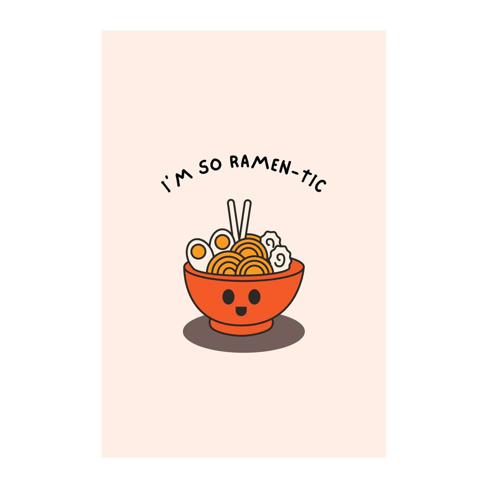 Cute Ramen Kawaii "So Ramen-tic" Wall Art