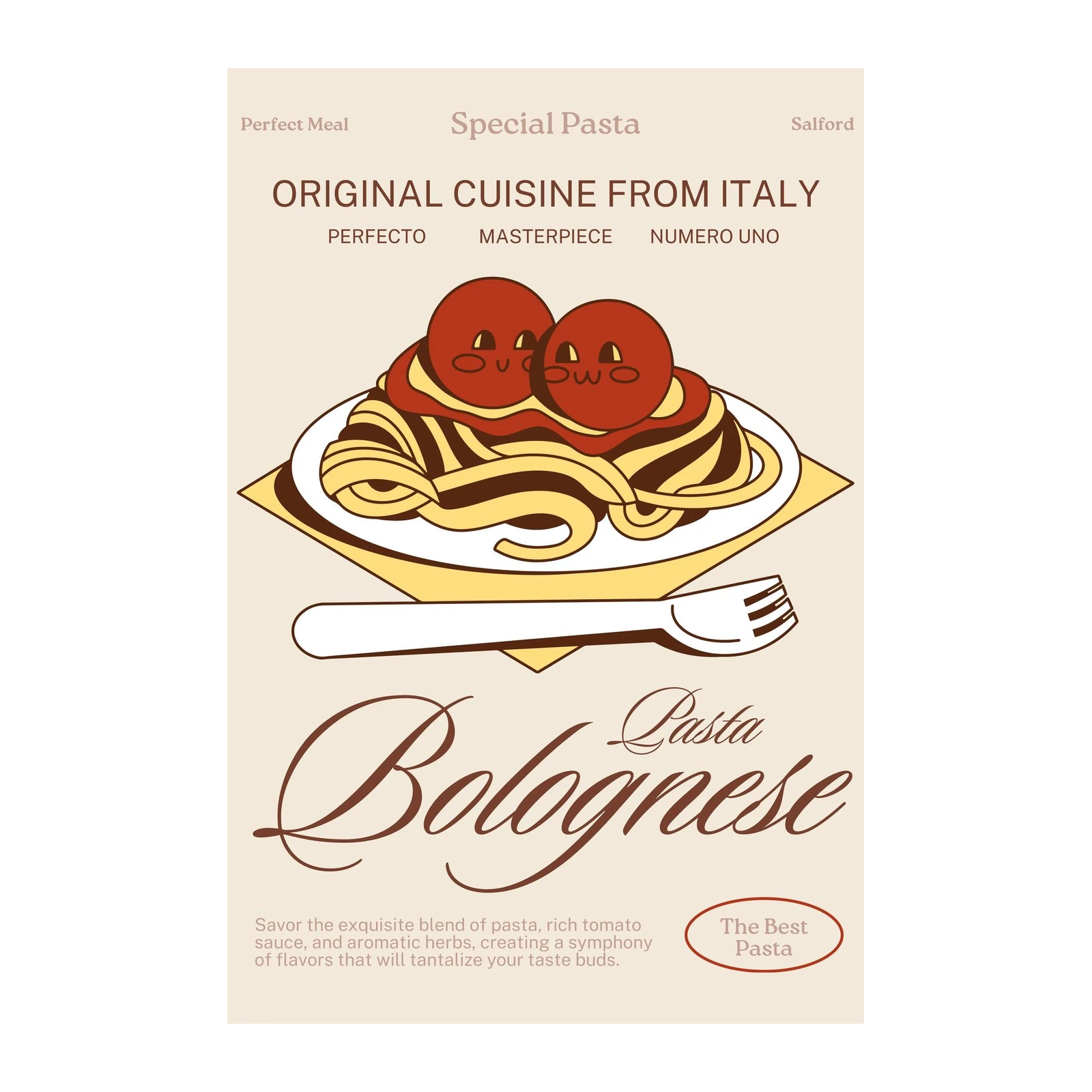Whimsical Spaghetti Bolognese Wall Art