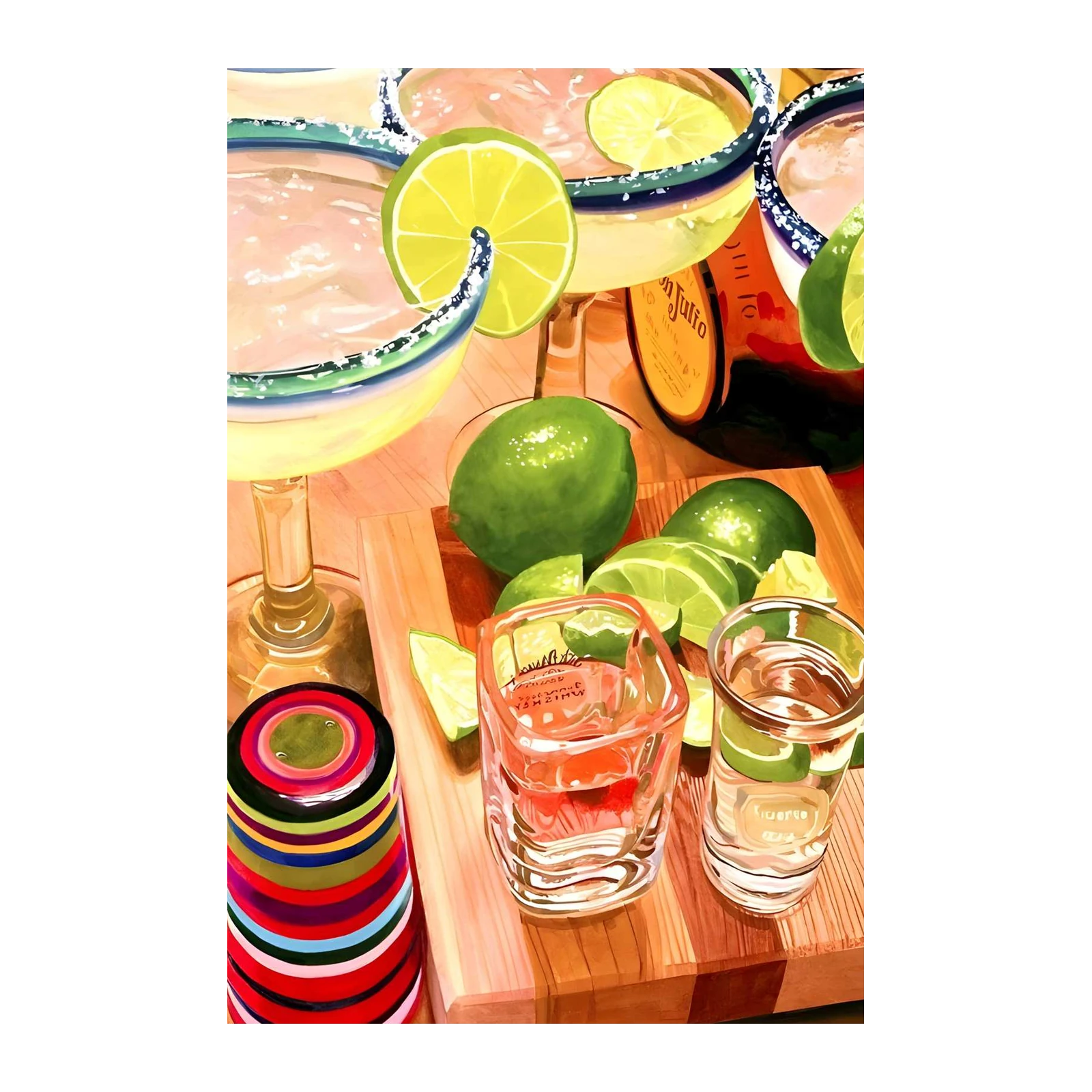 Vibrant Margarita & Tequila Sunset Wall Art