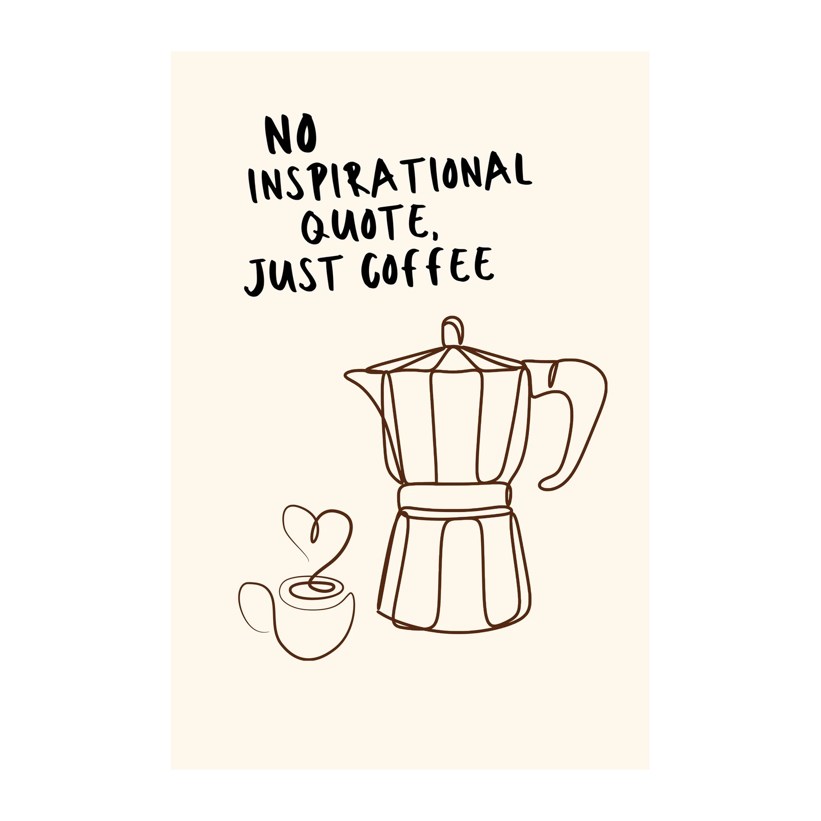Coffee Lover Minimalist Quote Wall Art