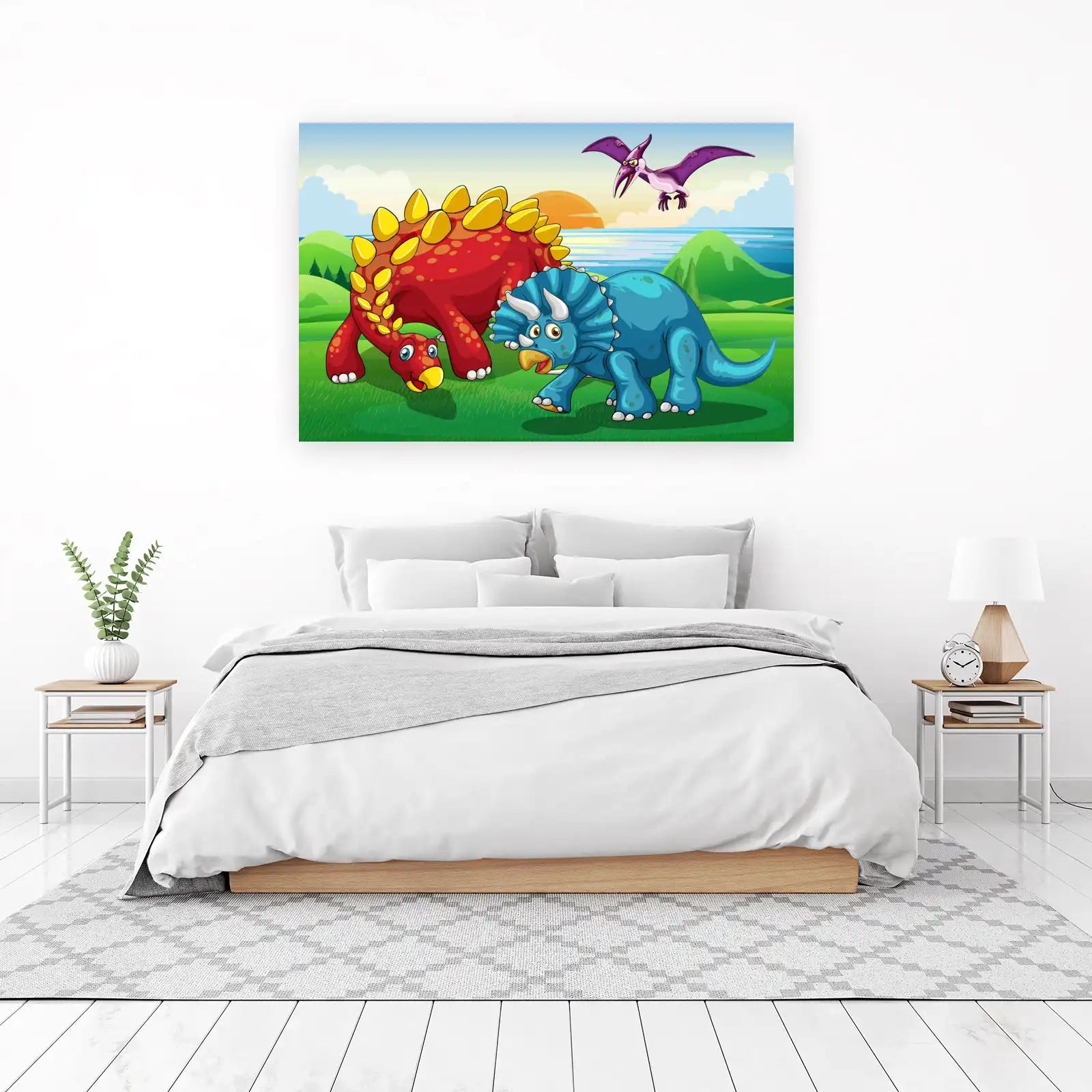 Dinosaur Friends Jurassic Landscape Wall Art