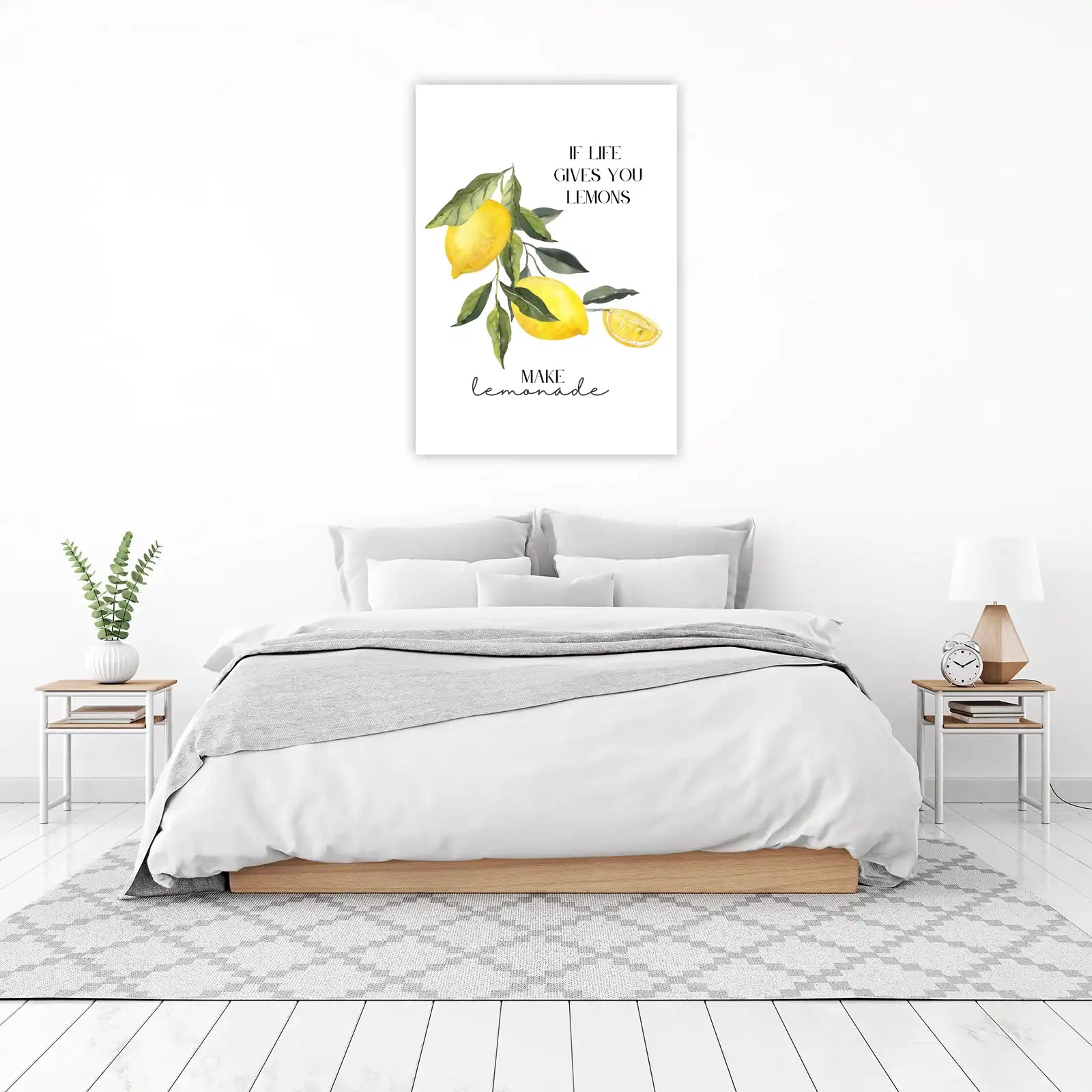 Inspirational Lemon Quote Watercolor Wall Art