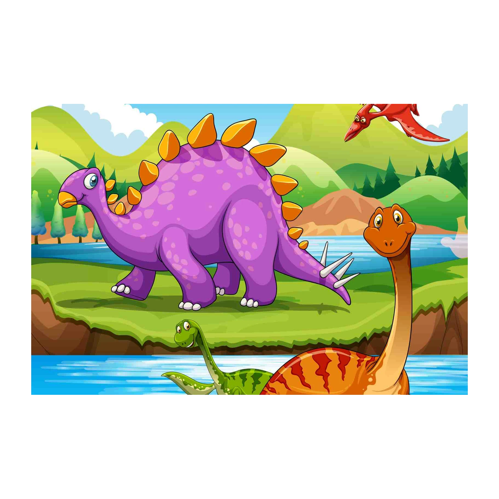 Vibrant Dinosaur Adventure Wall Art