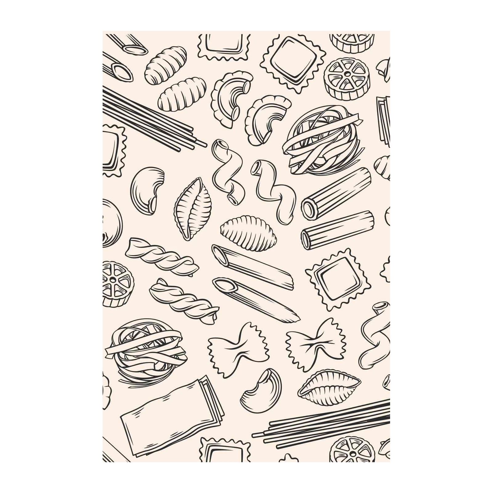 Whimsical Pasta Pattern Wall Art