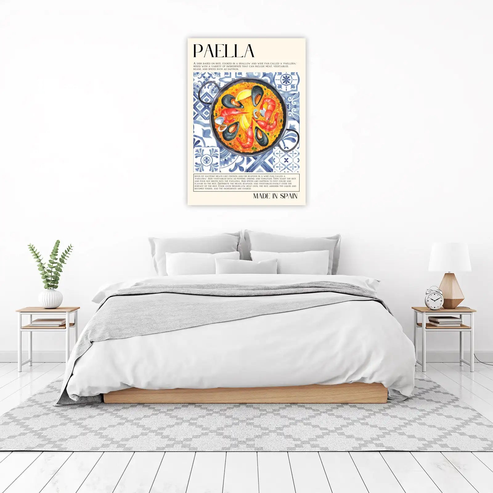Vibrant Paella Watercolor Kitchen Wall Art