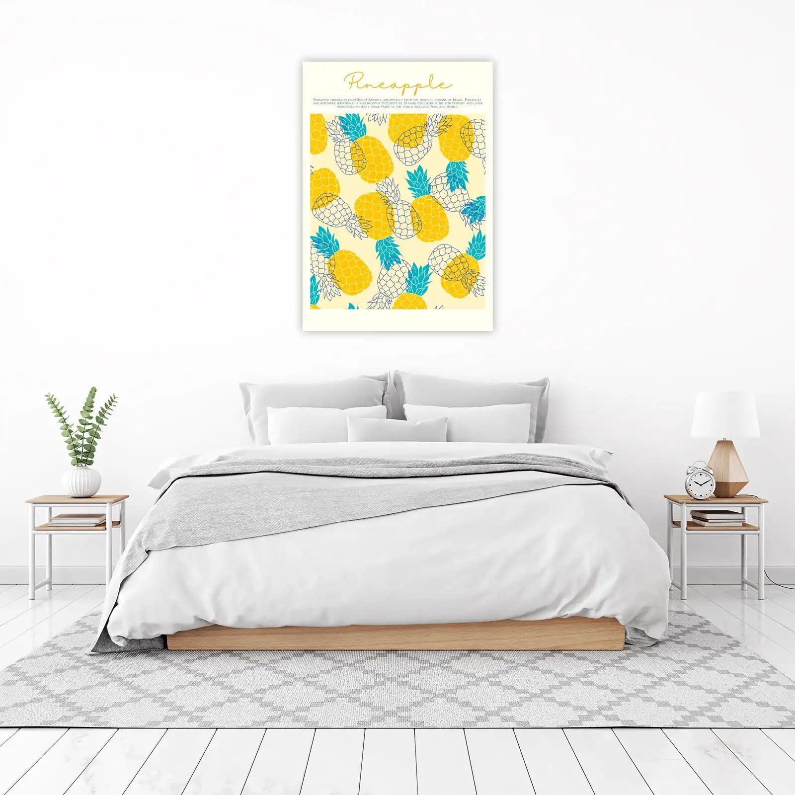 Vibrant Pineapple Pattern Wall Art