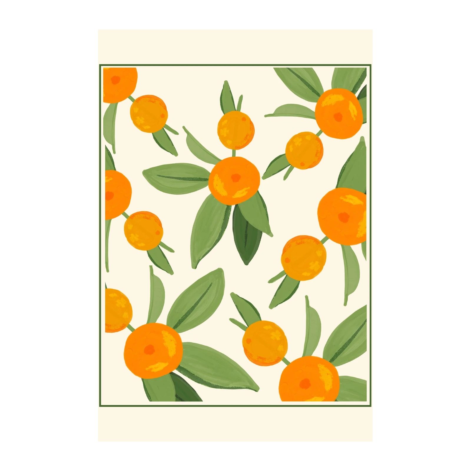 Vibrant Orange Grove Pattern Wall Art