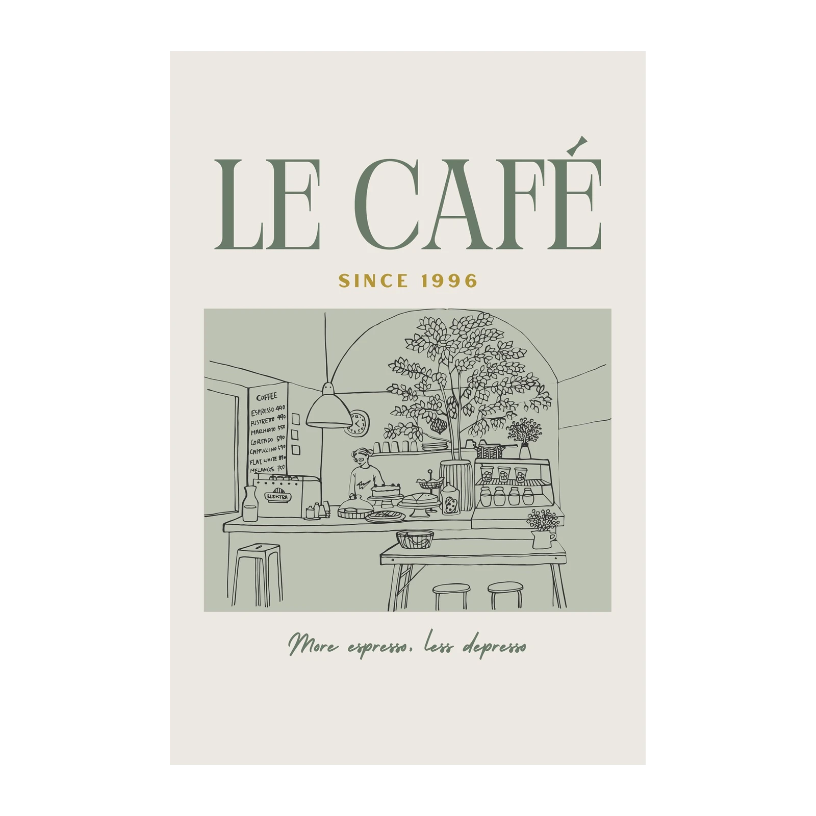 Chic Cafe Scene Since 1996 Wall Art