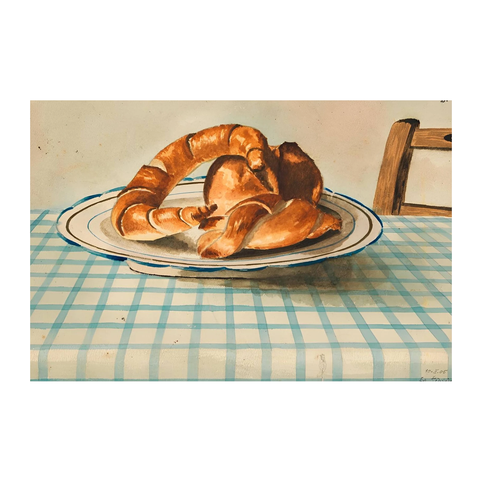 Fresh Baked Croissant Still Life Wall Art