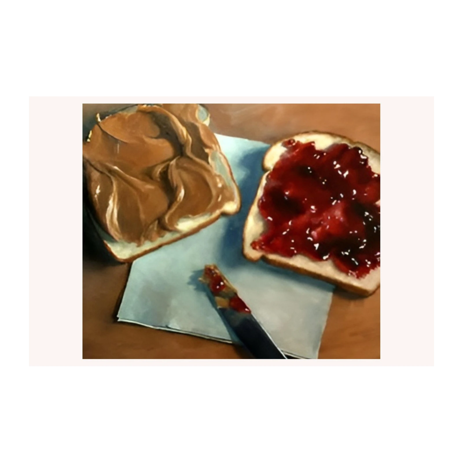 Classic PB&J Toast Still Life Wall Art