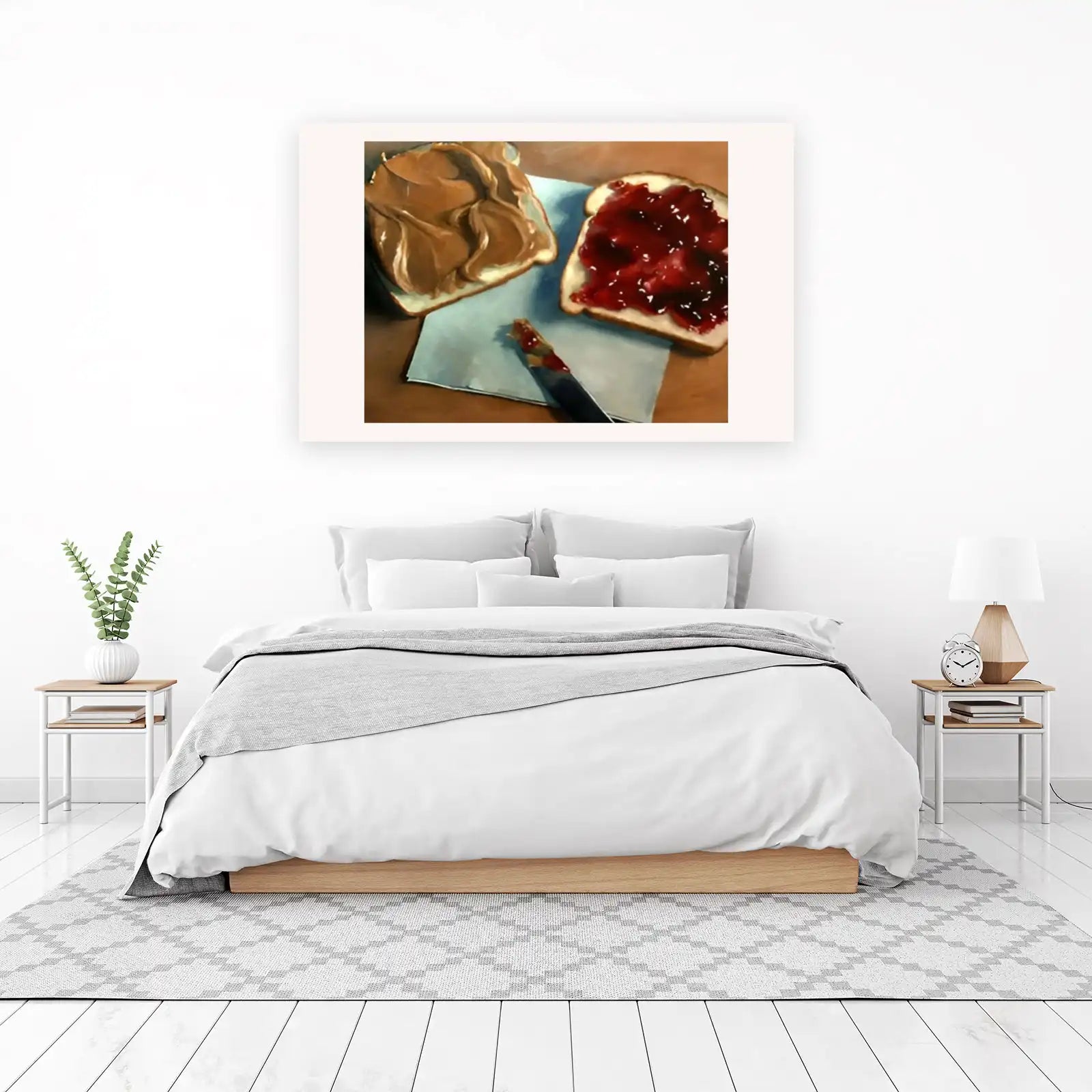 Classic PB&J Toast Still Life Wall Art