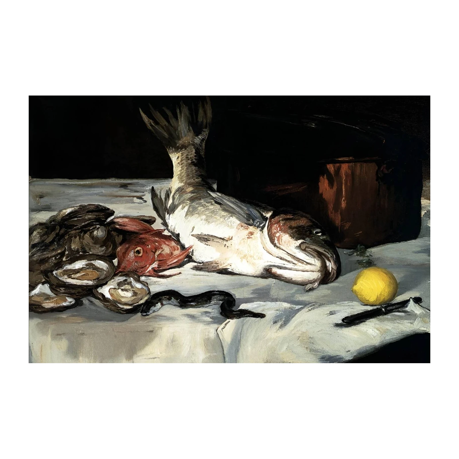 Masterpiece Still Life Fish & Oysters Wall Art