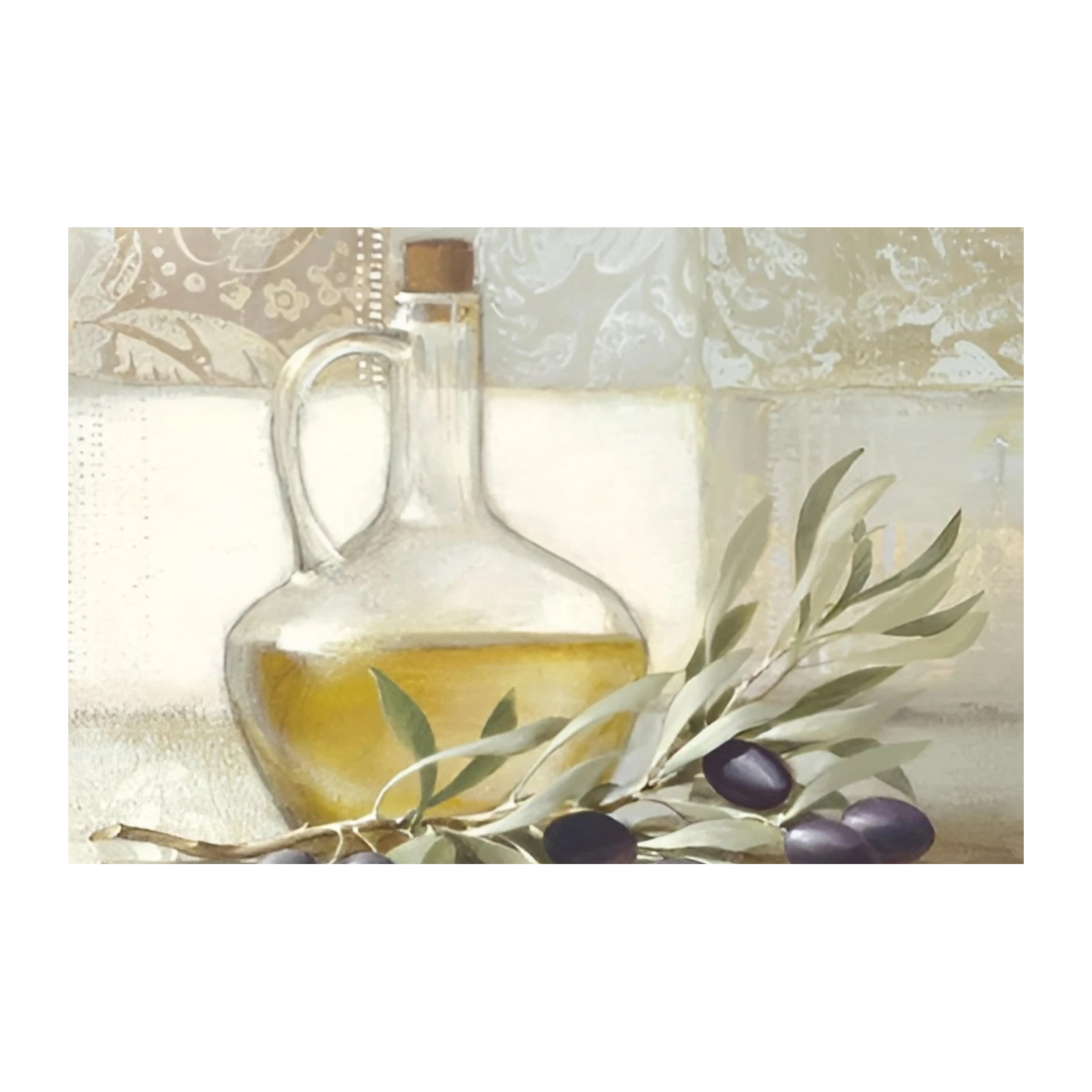 Elegant Olive Oil & Branch Wall Art