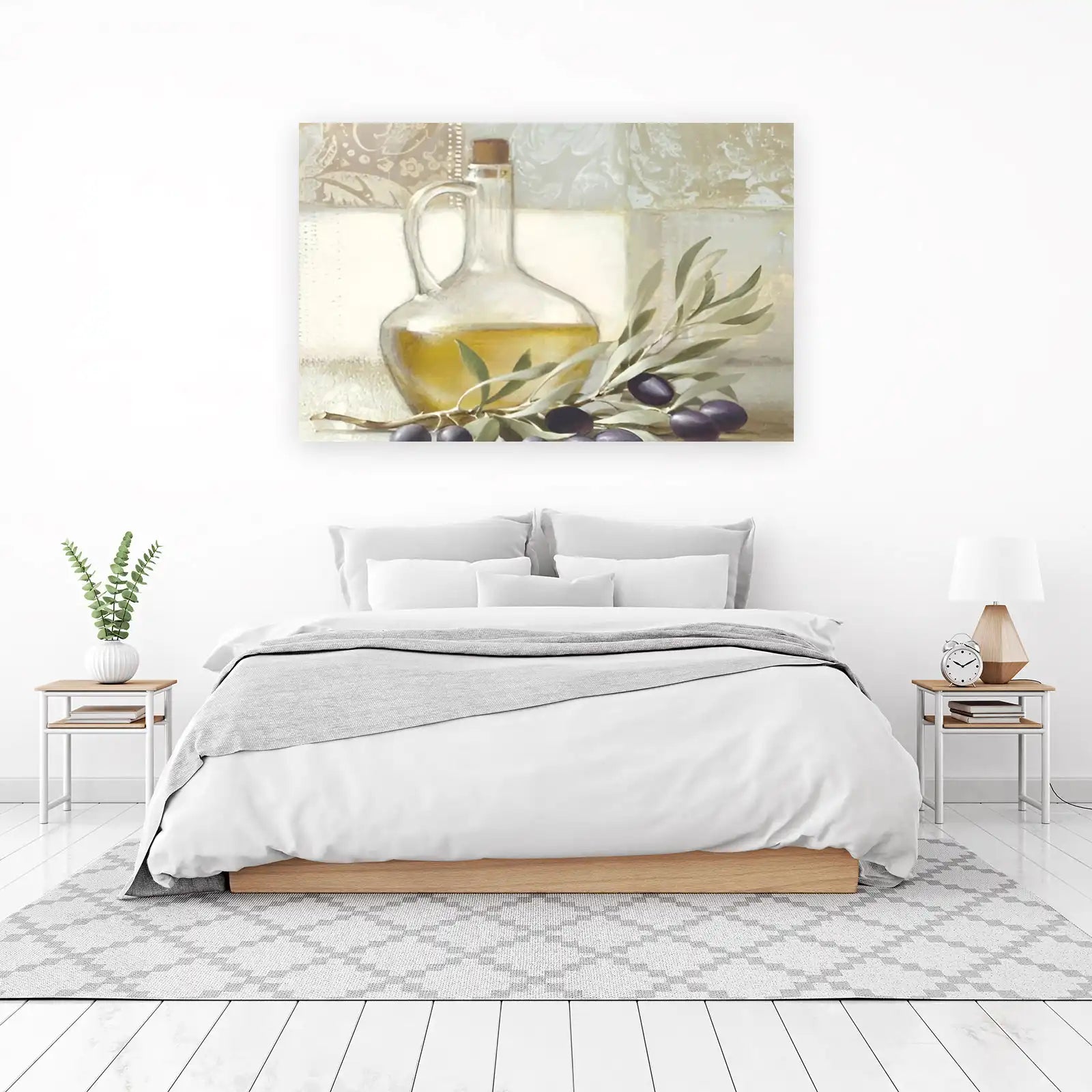 Elegant Olive Oil & Branch Wall Art