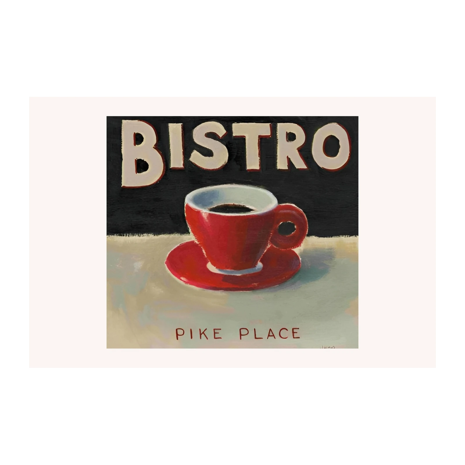 Red Bistro Coffee Cup Pike Place Wall Art