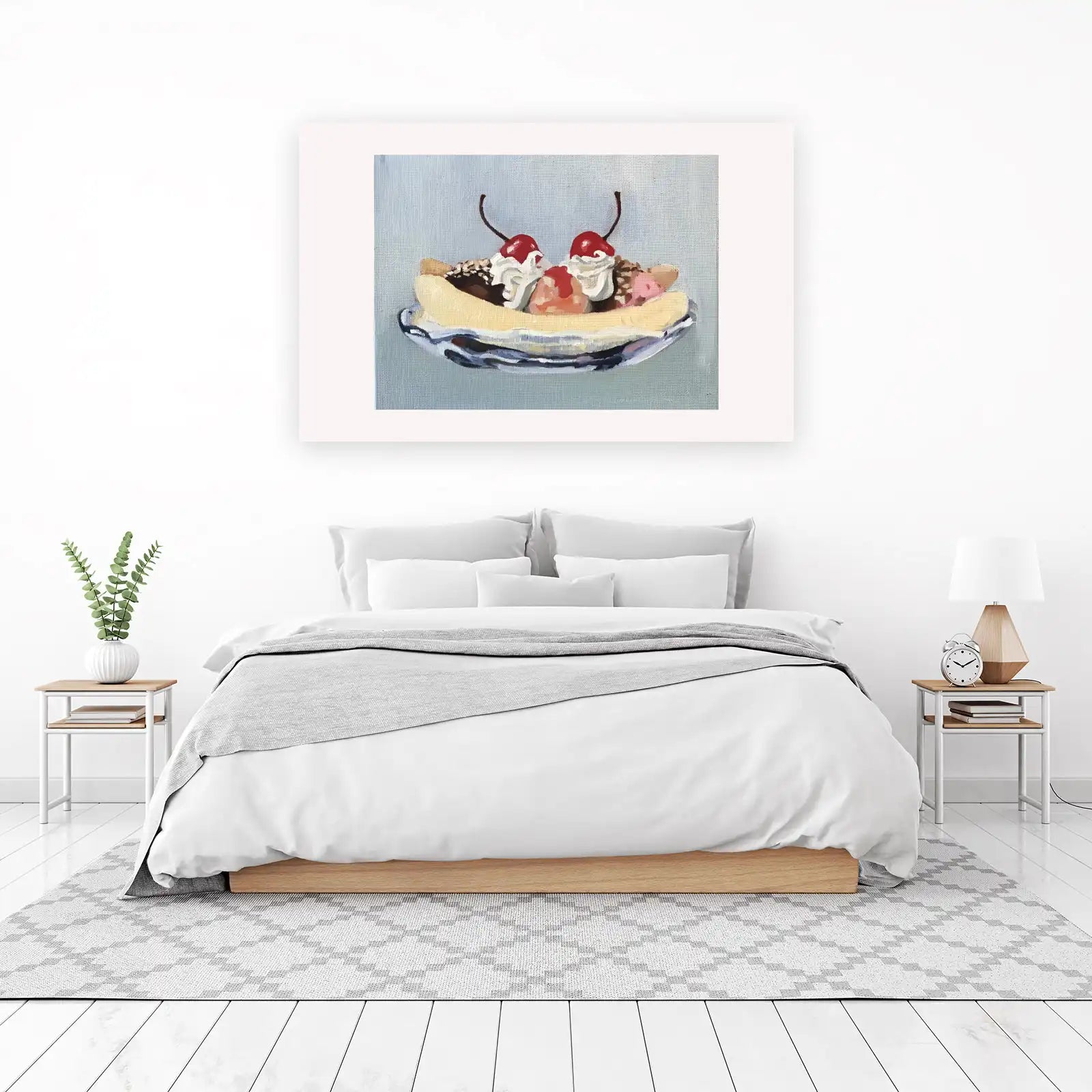 Retro Banana Split Ice Cream Art Wall Art