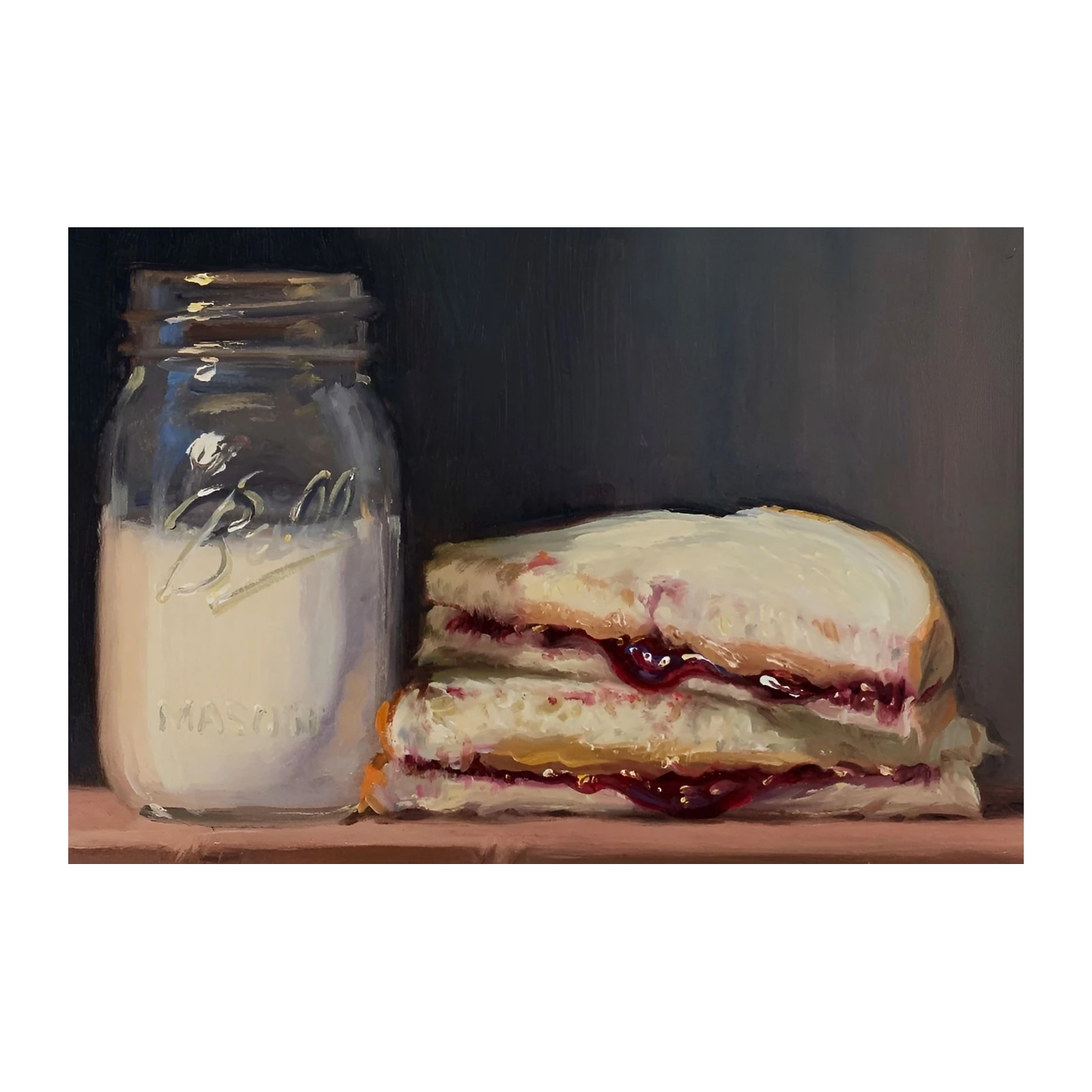 Classic PB&J & Milk Still Life Wall Art
