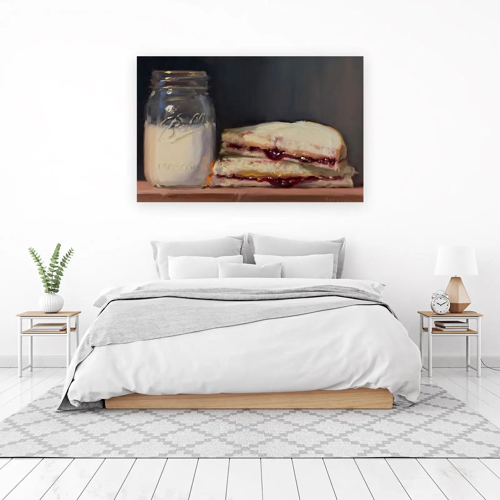 Classic PB&J & Milk Still Life Wall Art