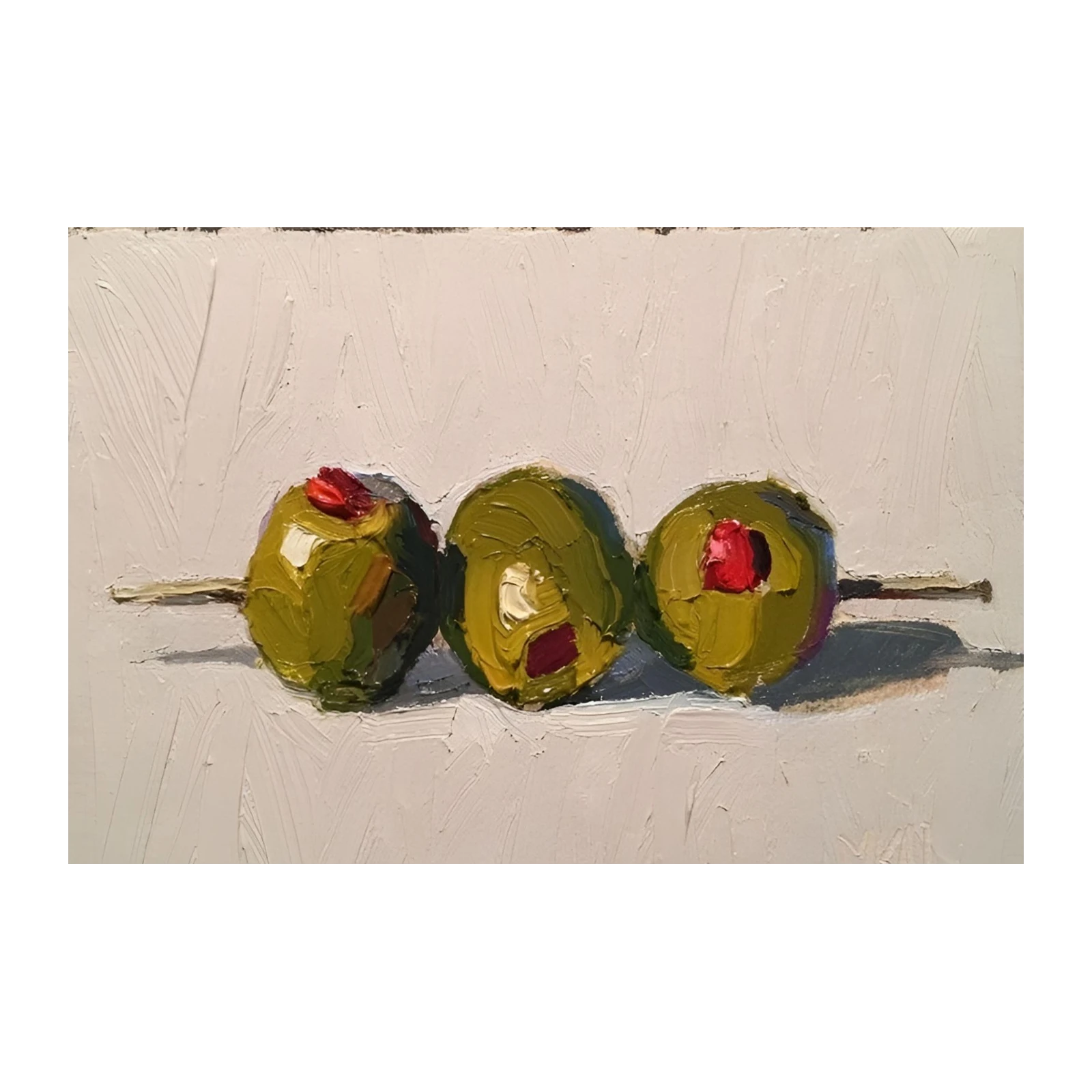 Textured Olive Trio Still Life Wall Art